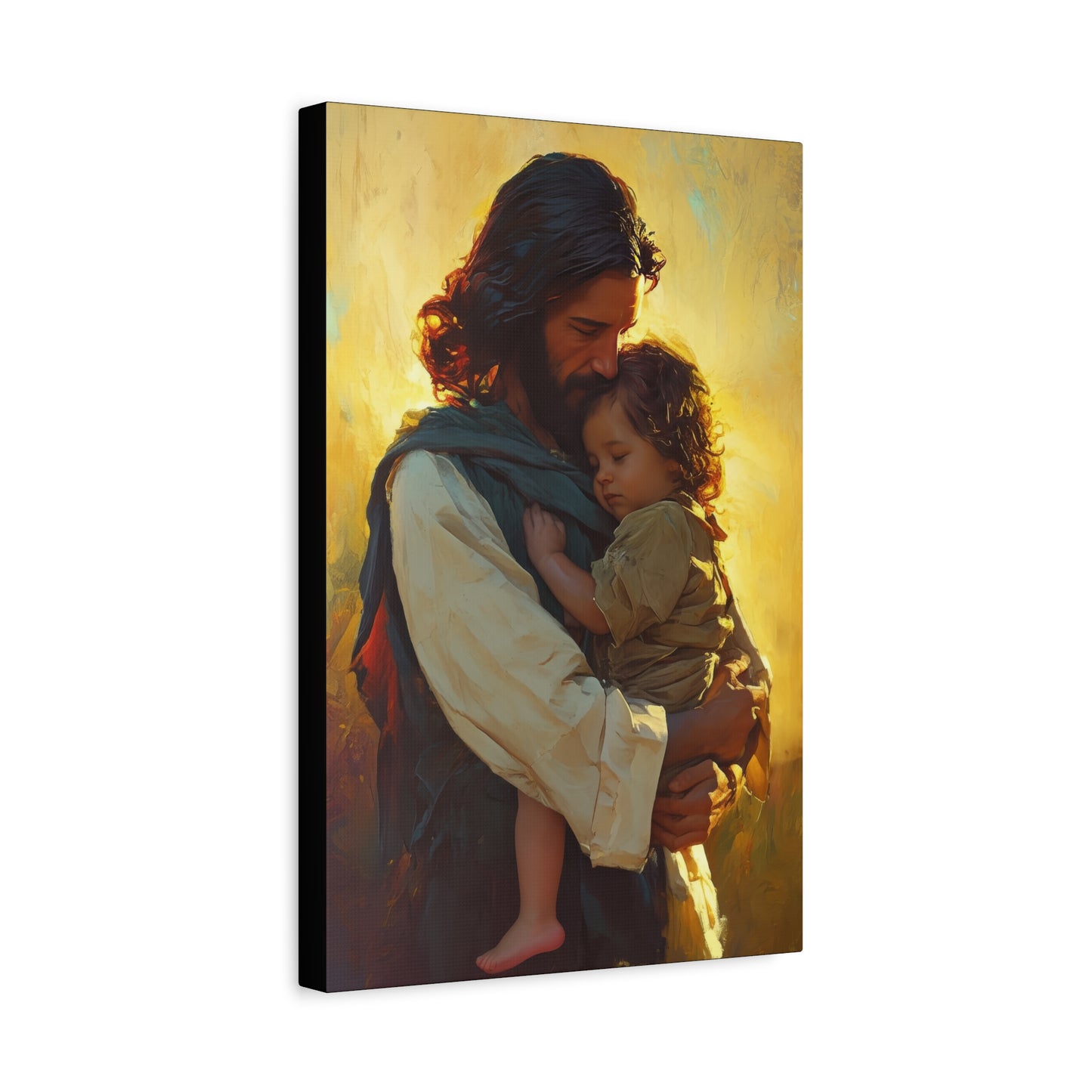 Divine Protector of the Innocent - Christ and Child - Museum Wrapped Canvas - Print - Religious Art for your Home - Christian art print