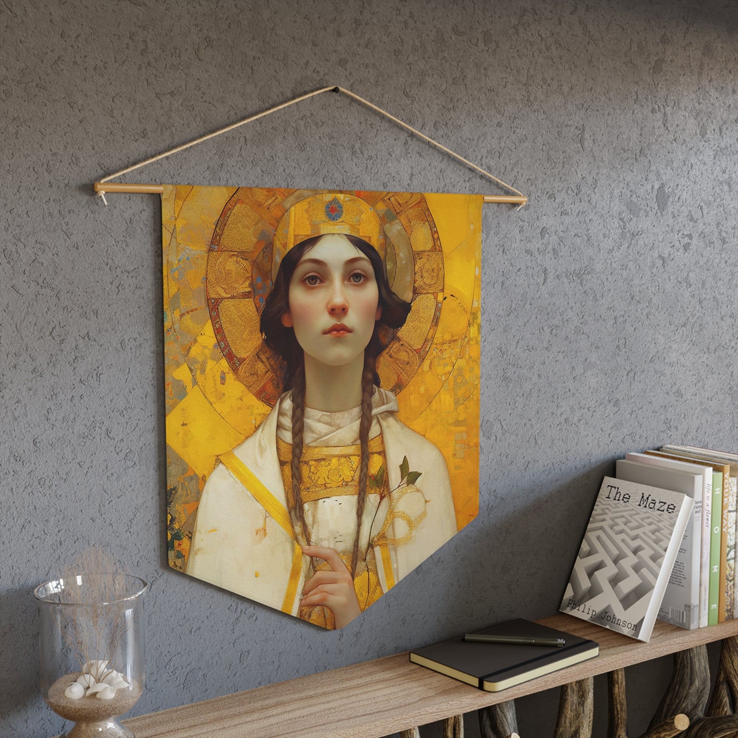 Saint Agatha Wall Banner / Wall Hanging / Pennant - Prayer room - Catholic Art - Saint Art - Large Saint Print - 18" x 21"