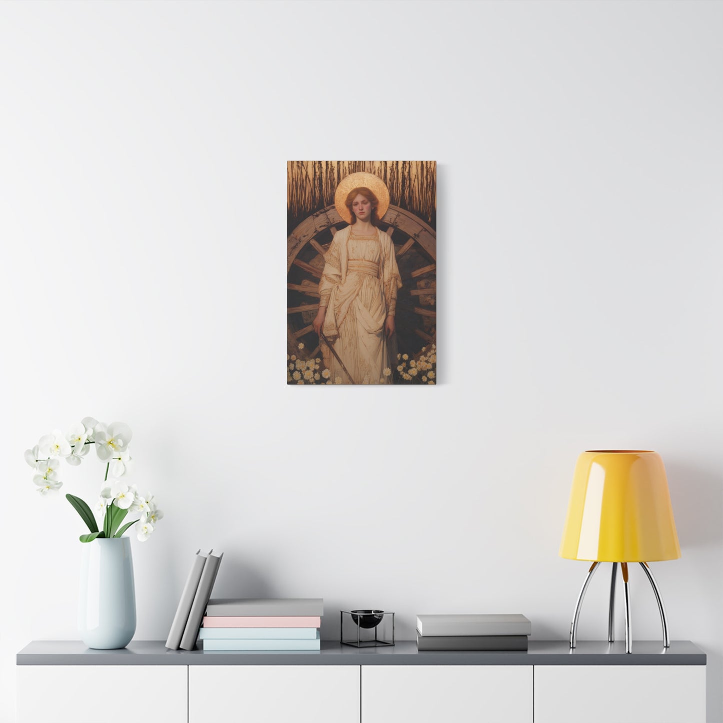 Saint Catherine of Alexandria - Museum Wrapped Canvas - Sanctified Souls Print - Religious Art for your Home - Catholic Patron Saint Art