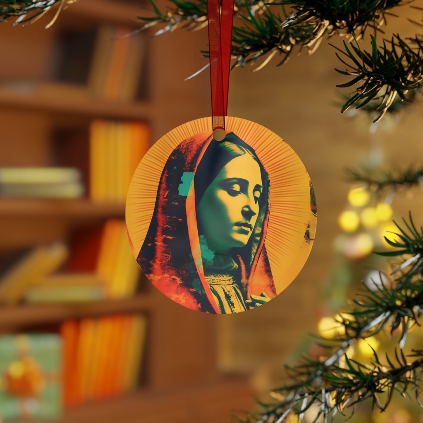 Our Lady's Abundant Love - Metal Ornament - Religious Holiday Christmas Ornament and Keepsake - Double sided - Our Lady