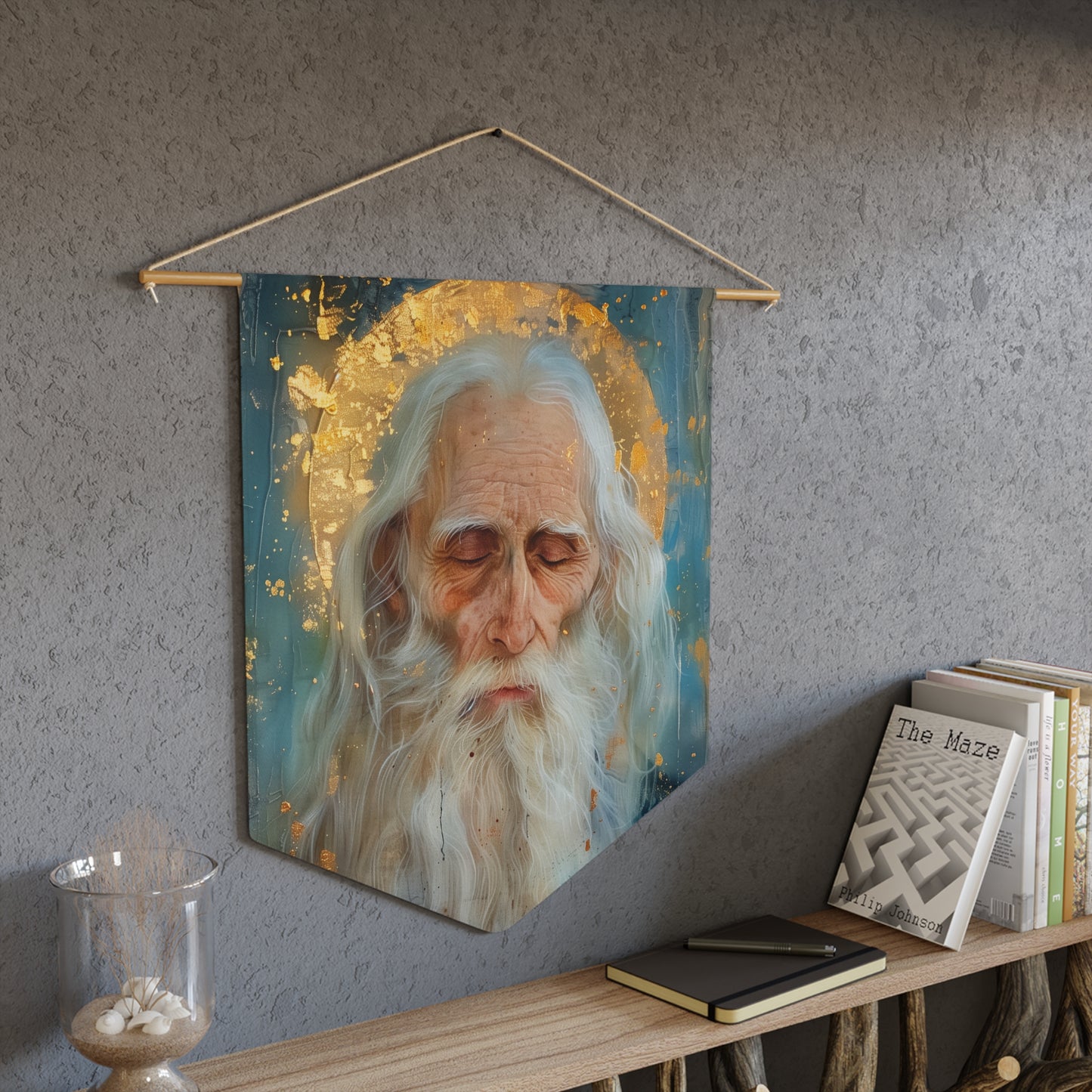 Saint Paul the Simple Wall Banner / Wall Hanging - Prayer room art - Catholic Home Art - Large Saint Art - 18" x 21"