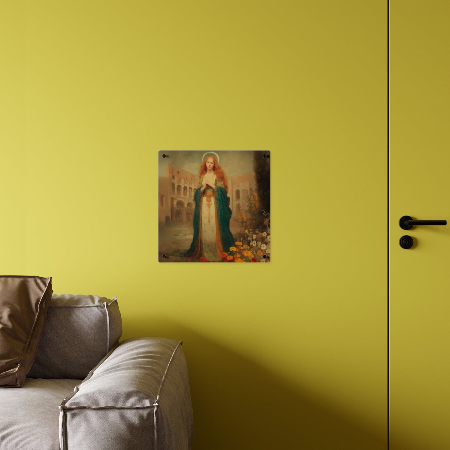 Saint Justina Wall Art Panel - Ready to Hang Acrylic Print - Catholic Saint Art - Patron Saint Print - Martyr Art
