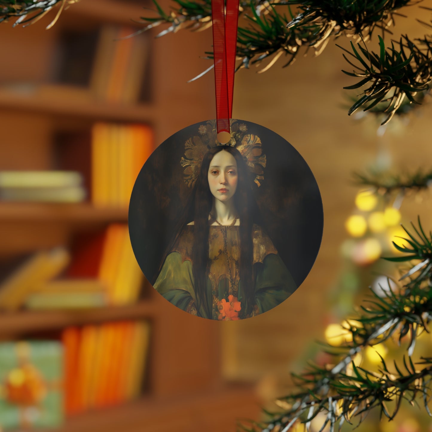 Saint Elizabeth of Portugal Ornament - Religious Holiday Christmas Ornament and Keepsake - Double sided Keepsake Religious Ornament