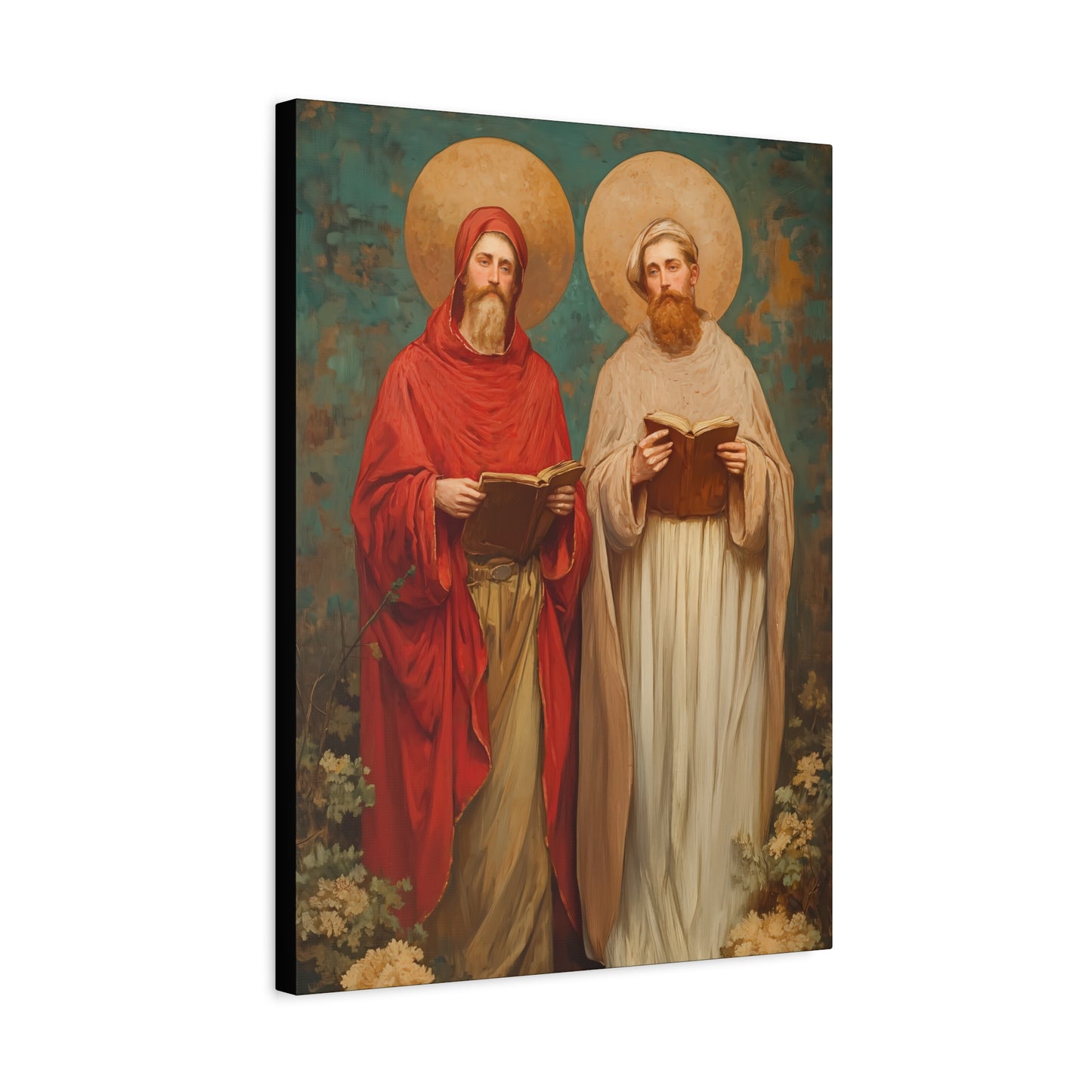 Saints Cosmas and Damian - Multiple Sizes - Catholic Home art - Museum Wrapped Canvas - Sanctified Souls Print - Catholic Martyr Art