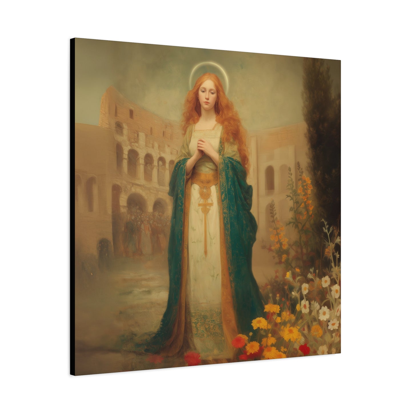Saint Justina - Multiple Sizes - Catholic Home art - Museum Wrapped Canvas - Sanctified Souls Print - Catholic Martyr Art
