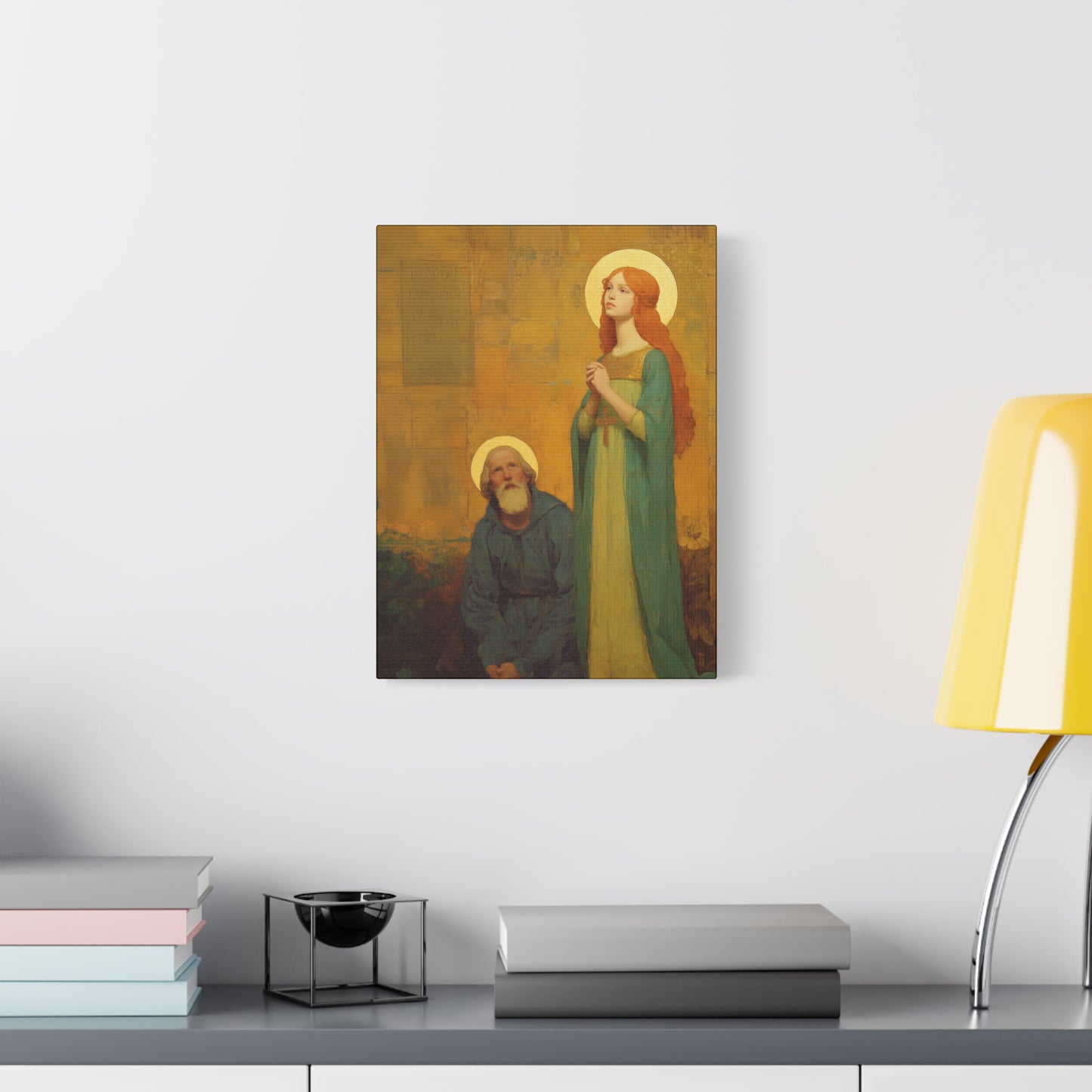 Saints Justina and Cyprian - Multiple Sizes - Catholic Home art - Museum Wrapped Canvas - Sanctified Souls Print - Catholic Martyr Art