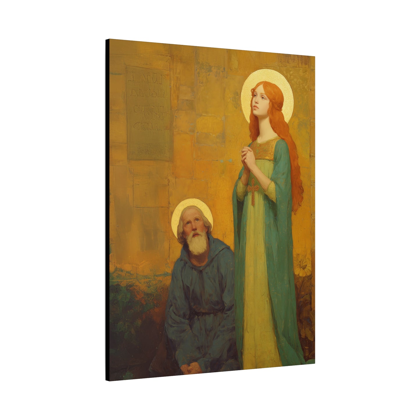Saints Justina and Cyprian - Multiple Sizes - Catholic Home art - Museum Wrapped Canvas - Sanctified Souls Print - Catholic Martyr Art