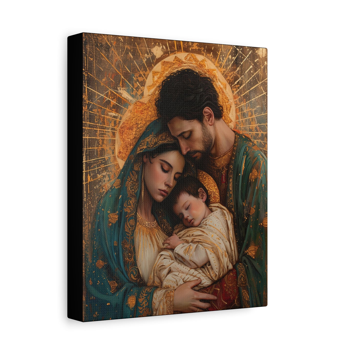 Divine Harmony - The Holy Family - Museum Wrapped Canvas - Sanctified Souls Print - Religious Art - Jesus, Mary and Joseph Art