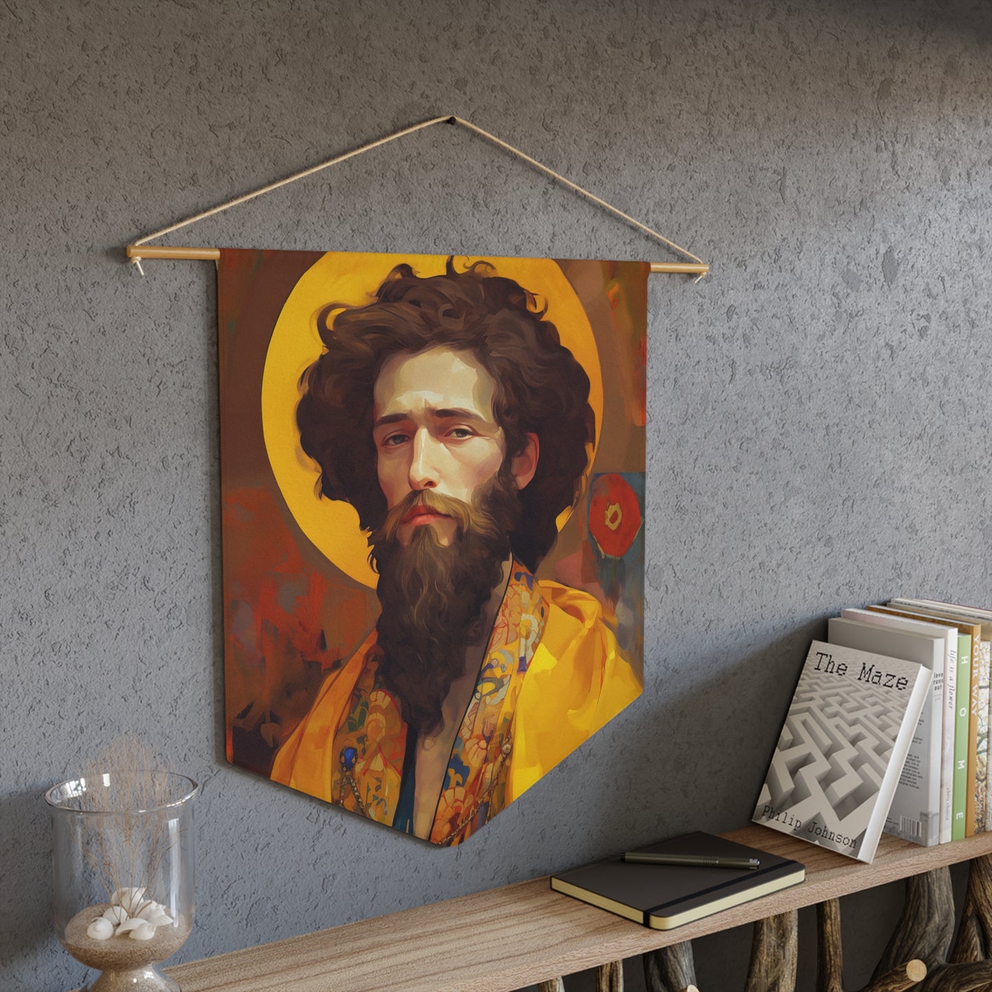 Saint James the Greater Wall Banner / Wall Hanging - Prayer room art - Catholic Home Art - Large Saint Art - 18" x 21"