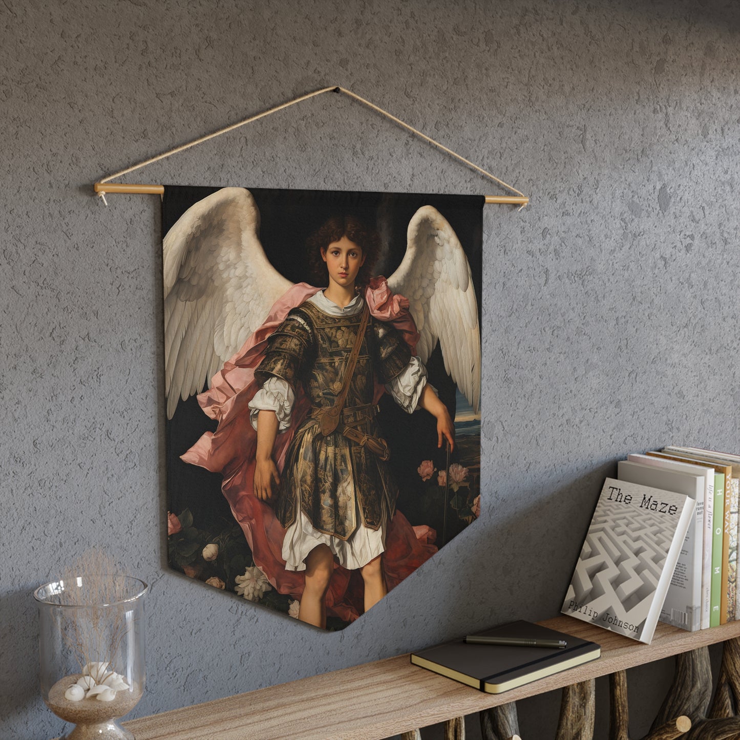 Saint Raphael the Archangel Wall Banner / Wall Hanging - Our Lady of Guadalupe - Catholic Home Art - Saint Art for your home - 18" x 21"