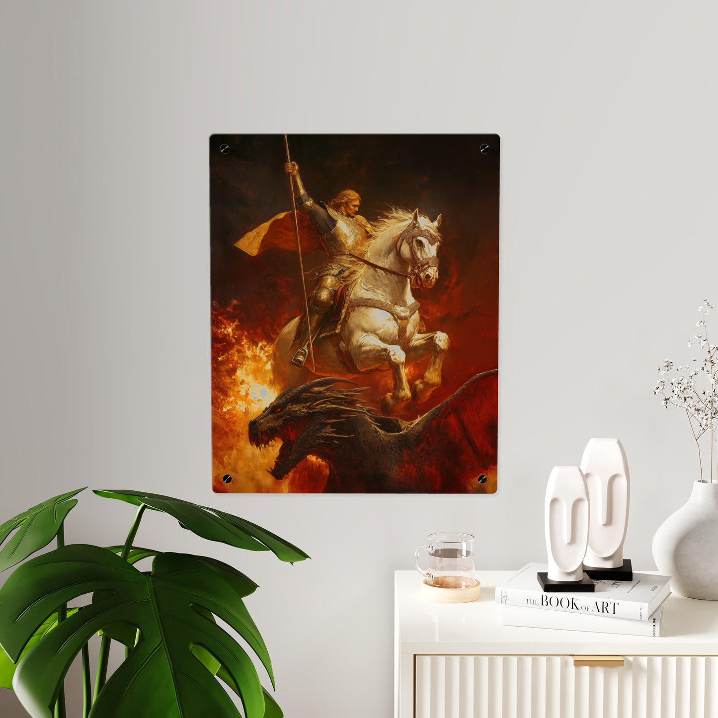 Saint George Wall Art Panel - Ready to Hang Acrylic Print - Catholic Saint Art - Patron Saint Print - No Frame needed