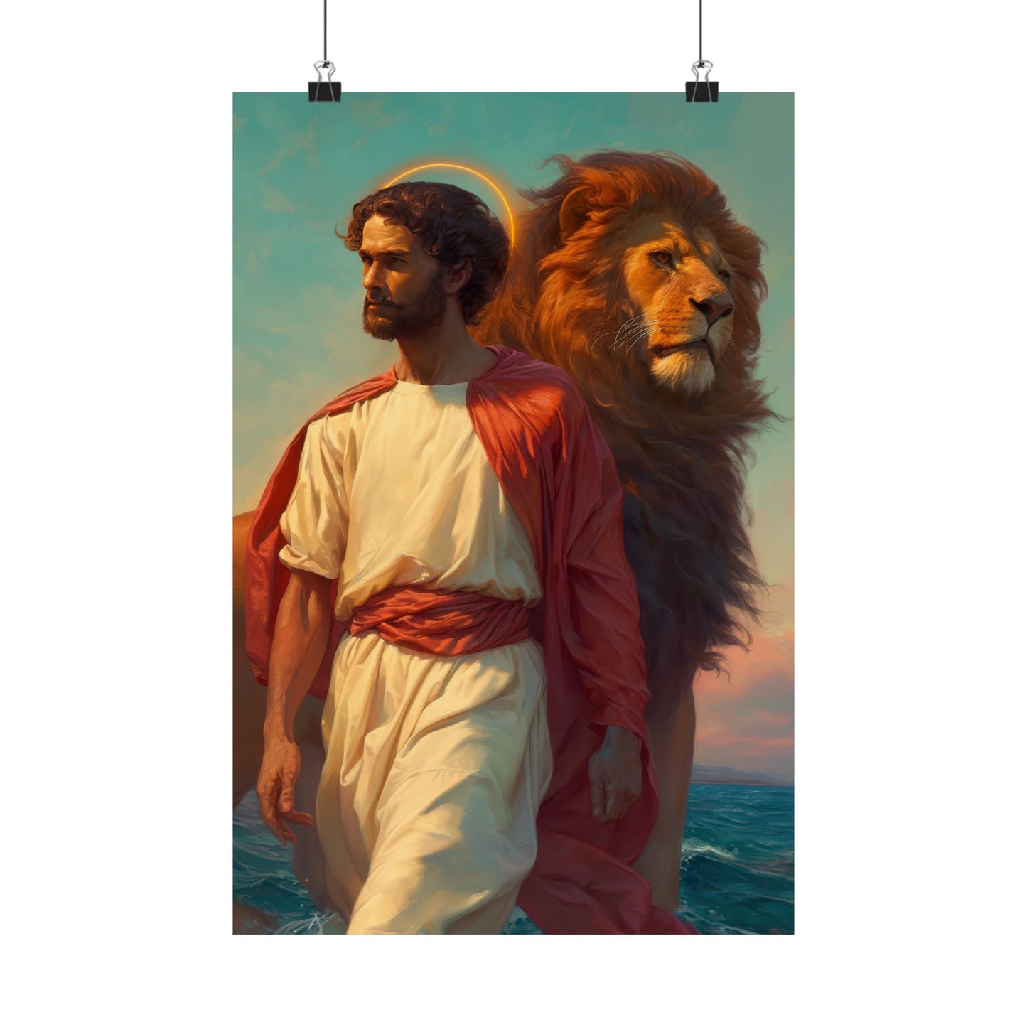 Saint Mark the Evangelist Poster Print - Sanctified Souls Print - Multiple Sizes - Premium Posters - Catholic Art for your home