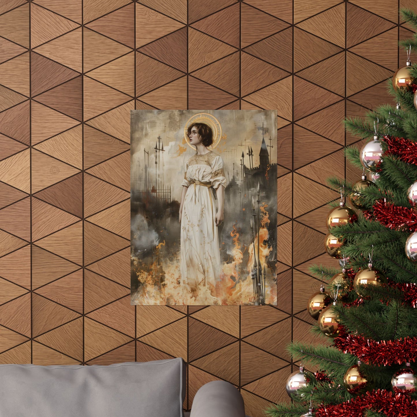Saint Joan of Arc Print - Sanctified Souls Print - Multiple Sizes - Premium Matte Vertical Posters - Joan set to Flames - Saint Joan