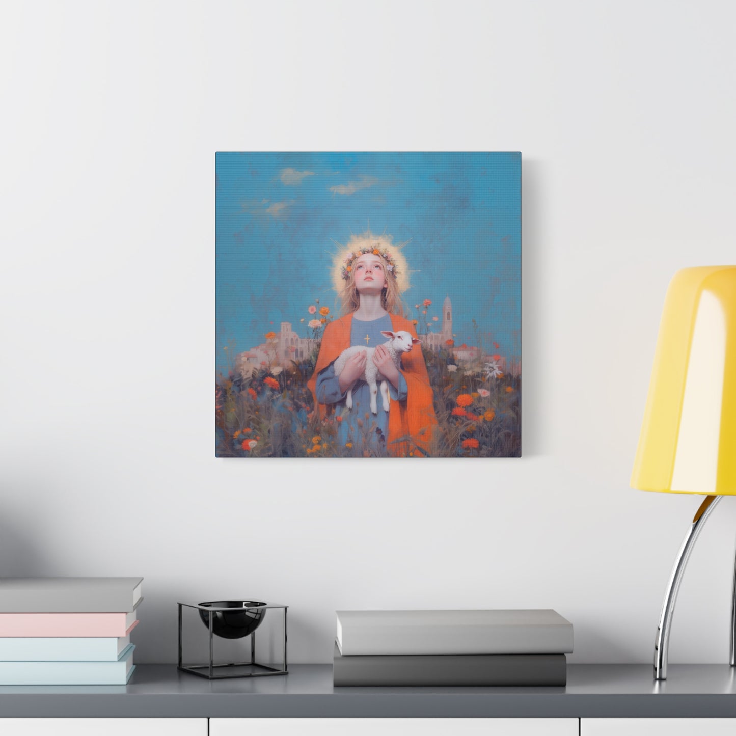 Saint Agnes of Rome - Museum Wrapped Canvas - Sanctified Souls Print - Religious Art for your Home - Catholic Patron Saint Art