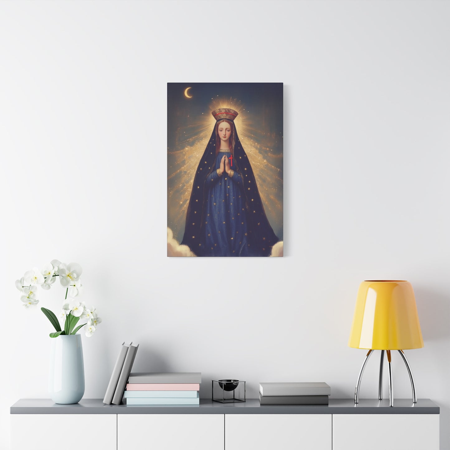 Our Lady of Pontmain - Multiple Sizes - Catholic Home art - Museum Wrapped Canvas - Sanctified Souls Print - Mother Mary Art