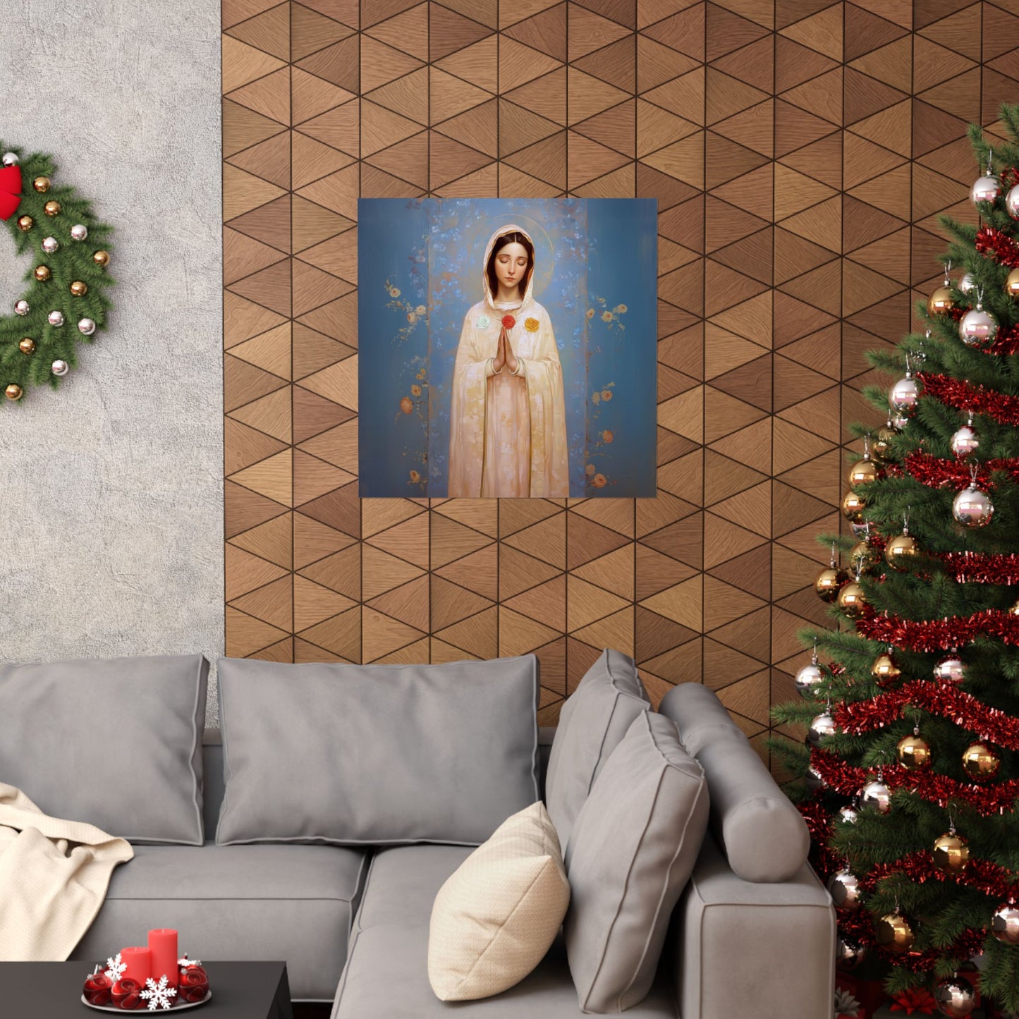 Rosa Mystica - Mystical Rose - Mother Mary - Marian Art - Sanctified Souls Print - Multiple Sizes - Premium Vertical Posters