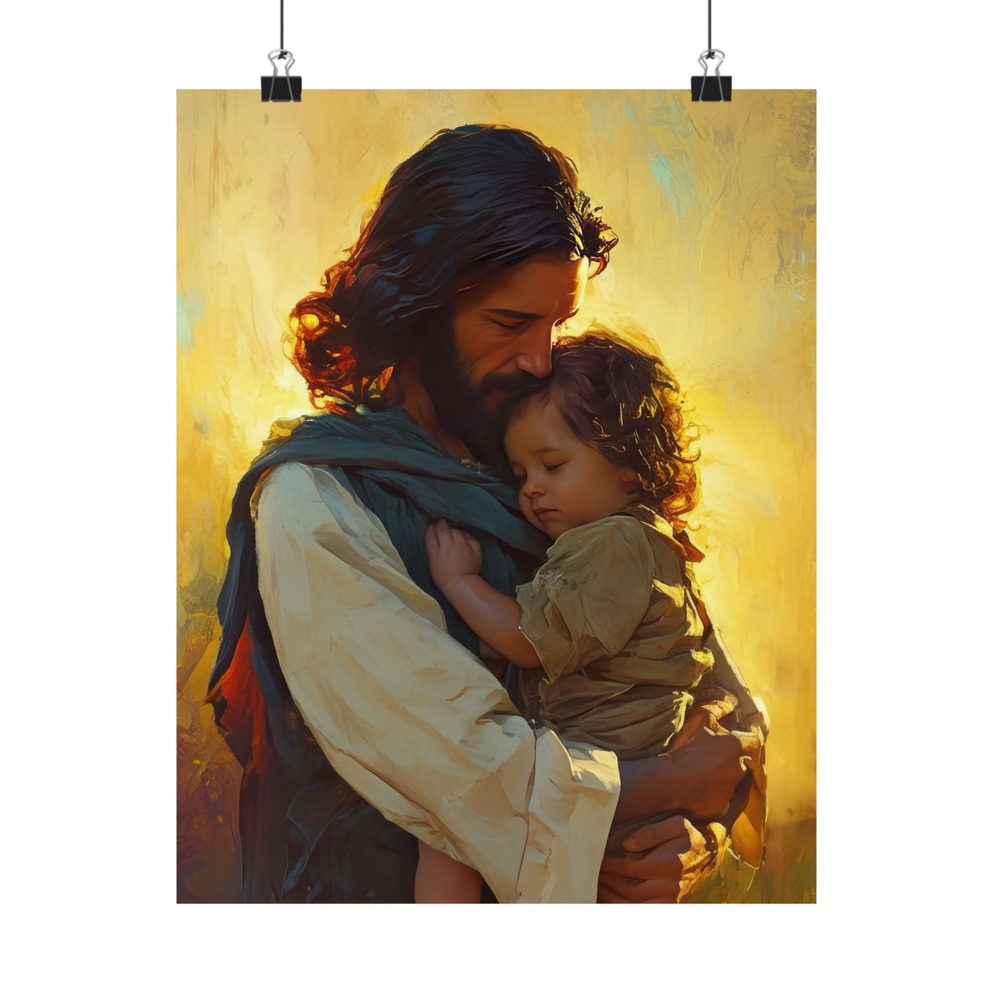 Divine Protector of the Innocent - Christ and Child Poster Print - Sanctified Souls Print - Catholic Art - Christian painting