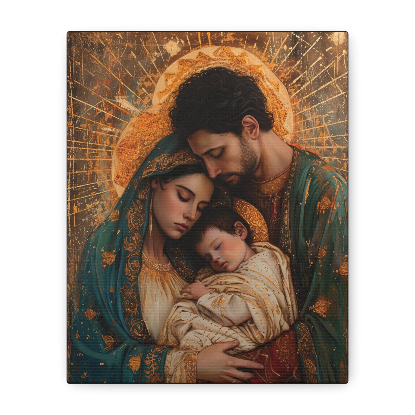 Divine Harmony - The Holy Family - Museum Wrapped Canvas - Sanctified Souls Print - Religious Art - Jesus, Mary and Joseph Art