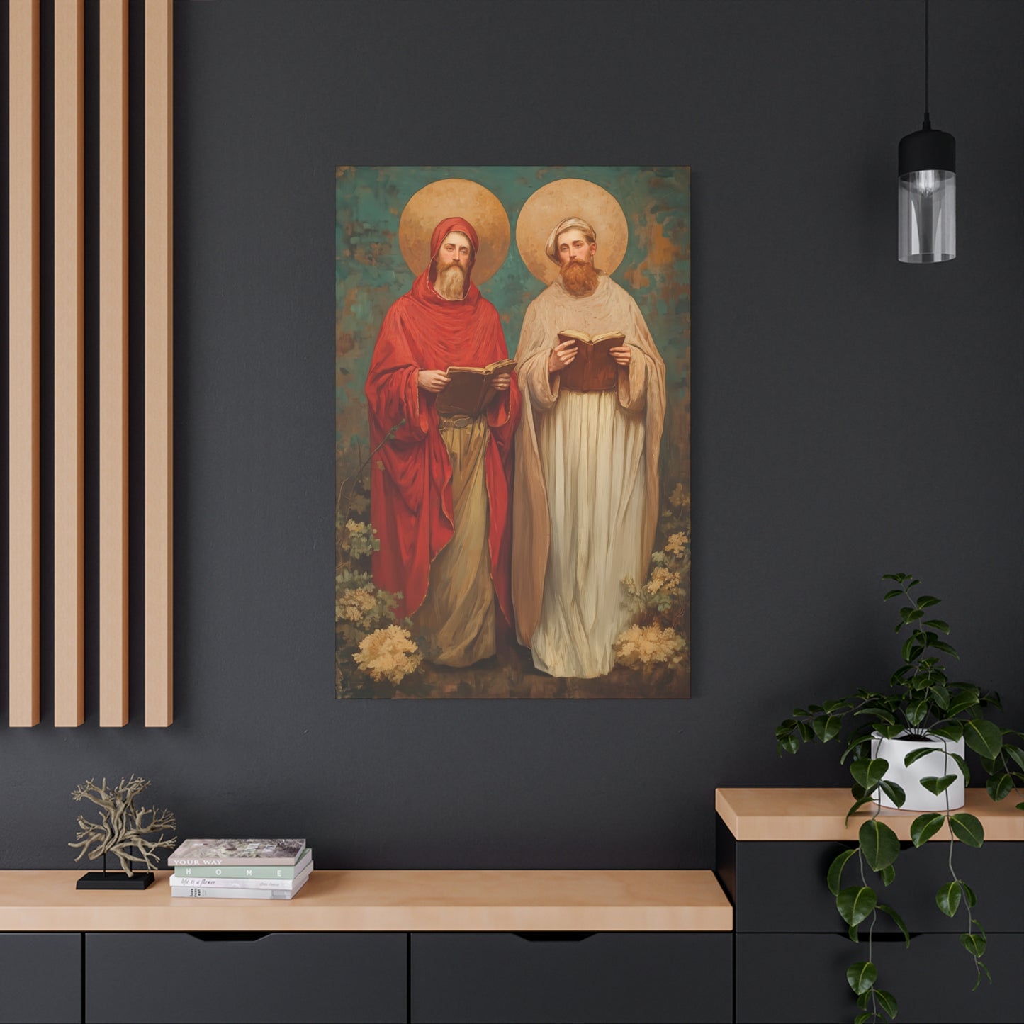 Saints Cosmas and Damian - Multiple Sizes - Catholic Home art - Museum Wrapped Canvas - Sanctified Souls Print - Catholic Martyr Art