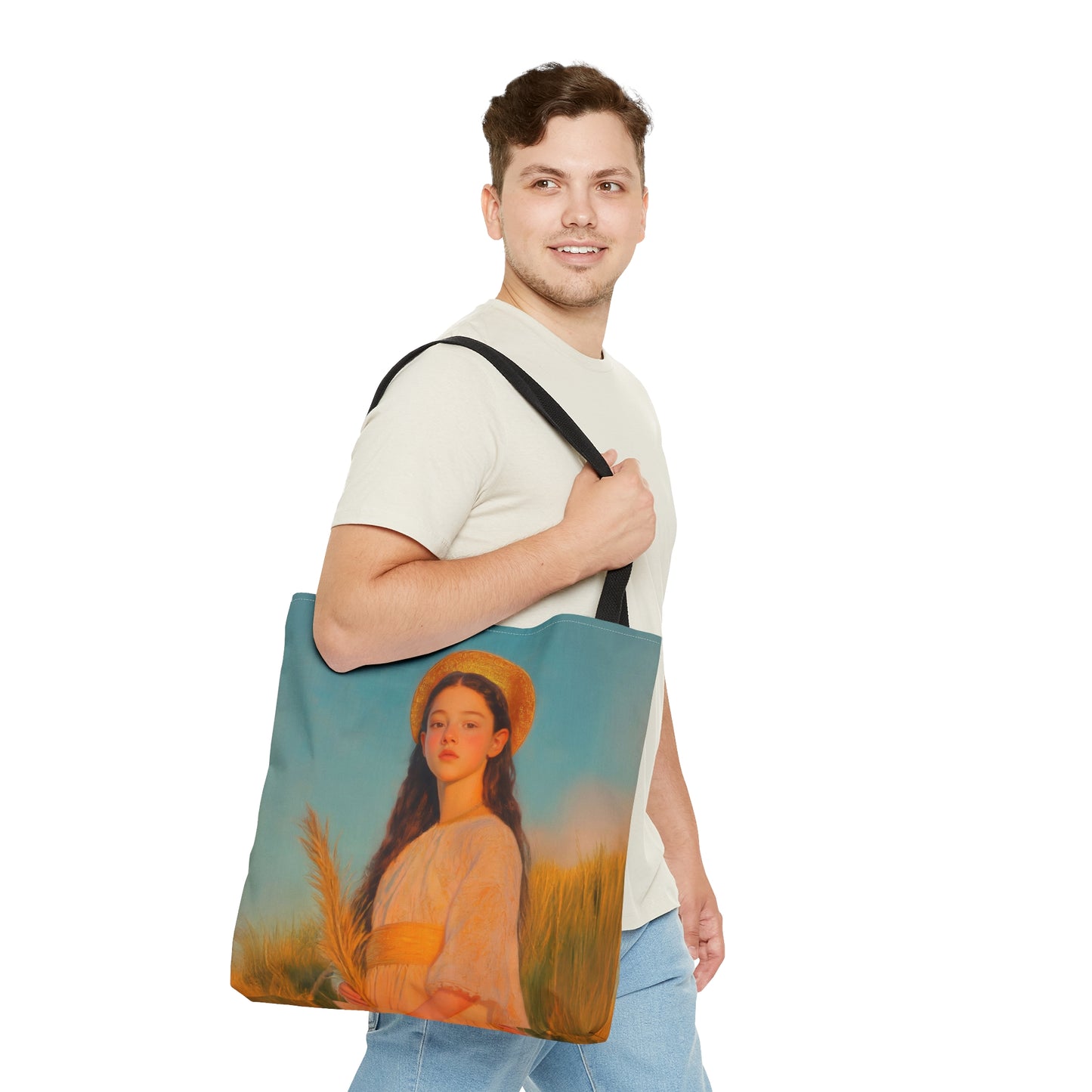 Saint Faith - Tote Bag - Large Medium Small Faith Art Bag - Bible Study Faith Purse - Double Sided Prayer Tote - Catholic Saint
