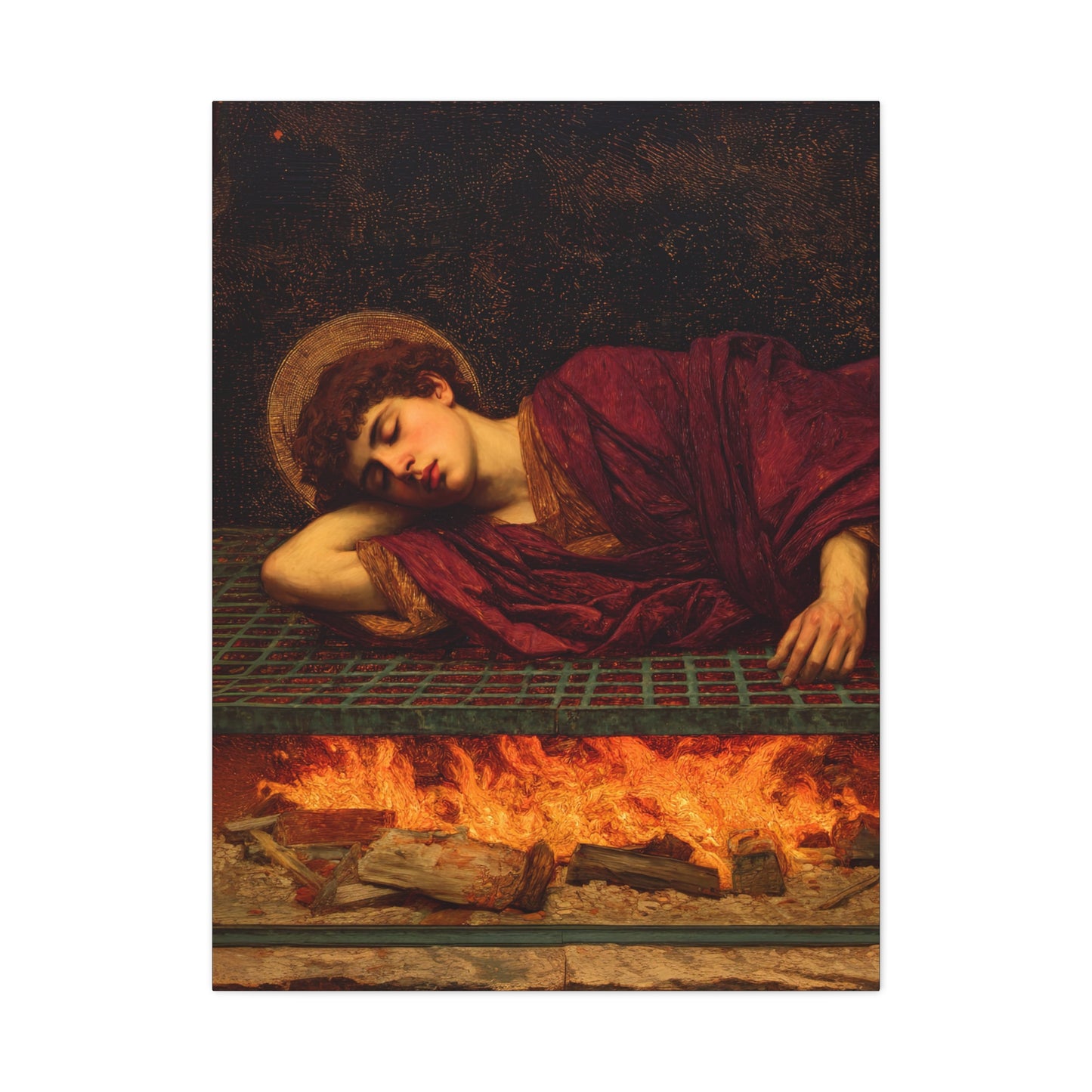 Saint Lawrence - Museum Wrapped Canvas - Sanctified Souls Print - Religious Art for your Home - Catholic Patron Saint Art