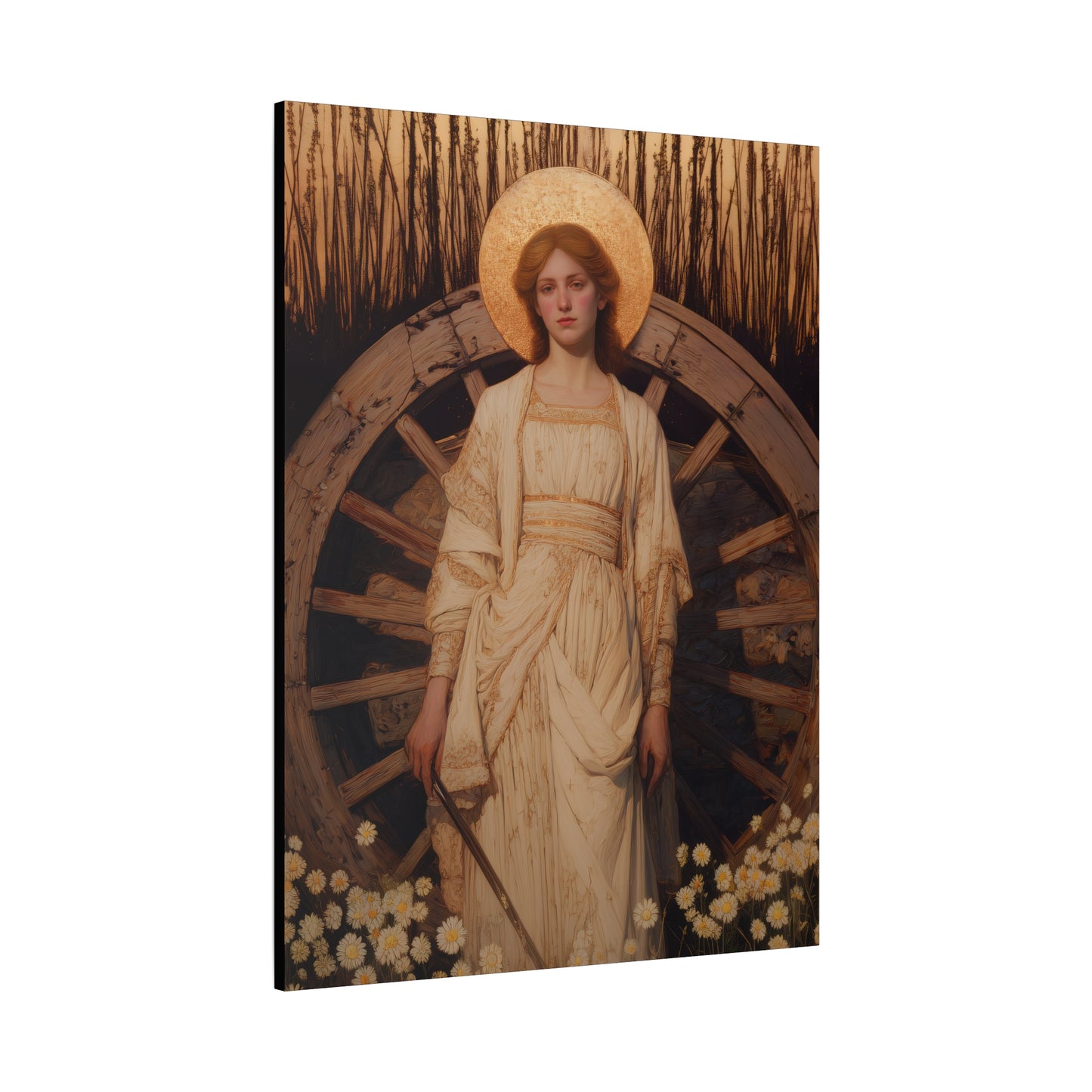 Saint Catherine of Alexandria - Museum Wrapped Canvas - Sanctified Souls Print - Religious Art for your Home - Catholic Patron Saint Art