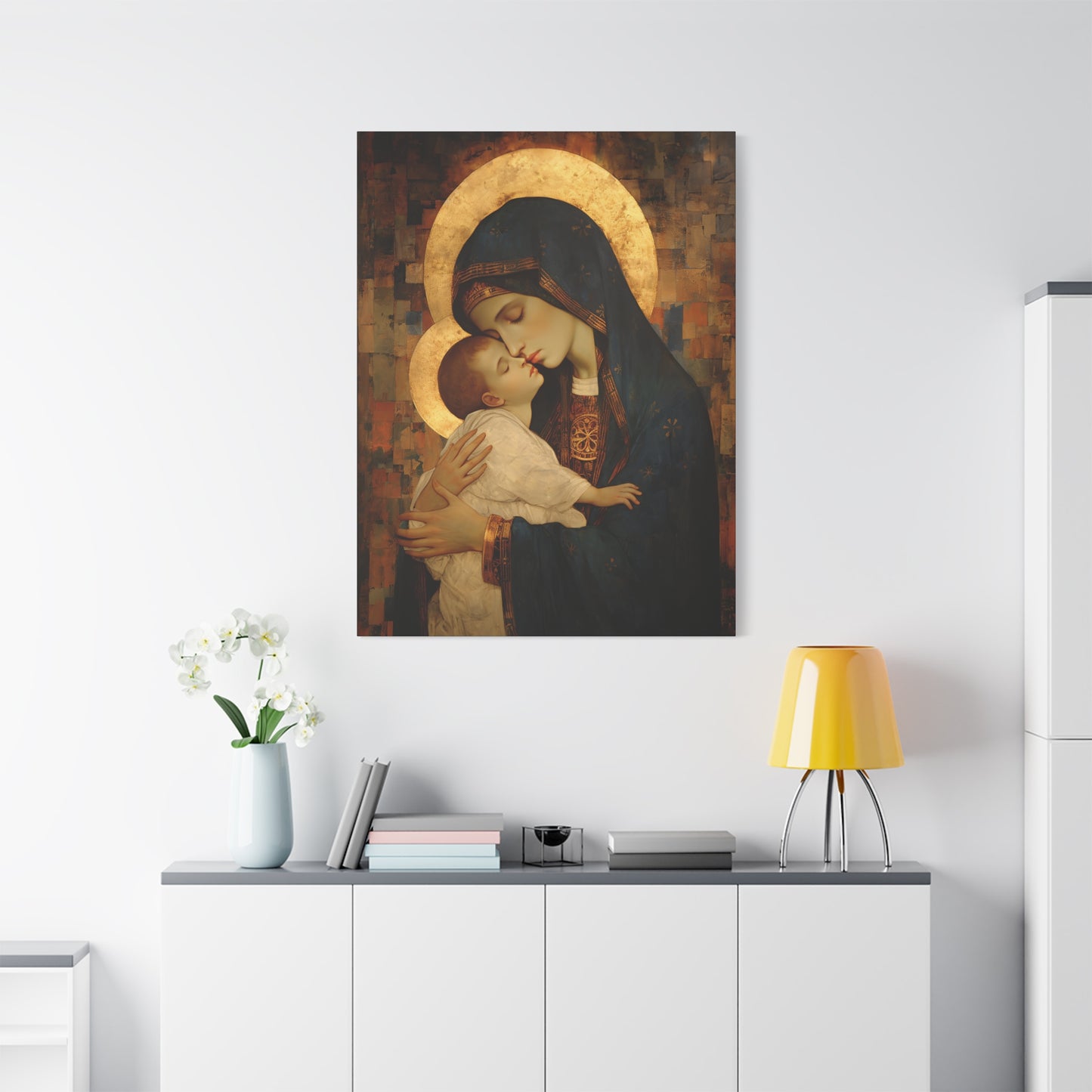 Mother of Mercy - Museum Wrapped Canvas - Sanctified Souls Print - Religious Art for your Home - The Virgin Mary and The Christ Child