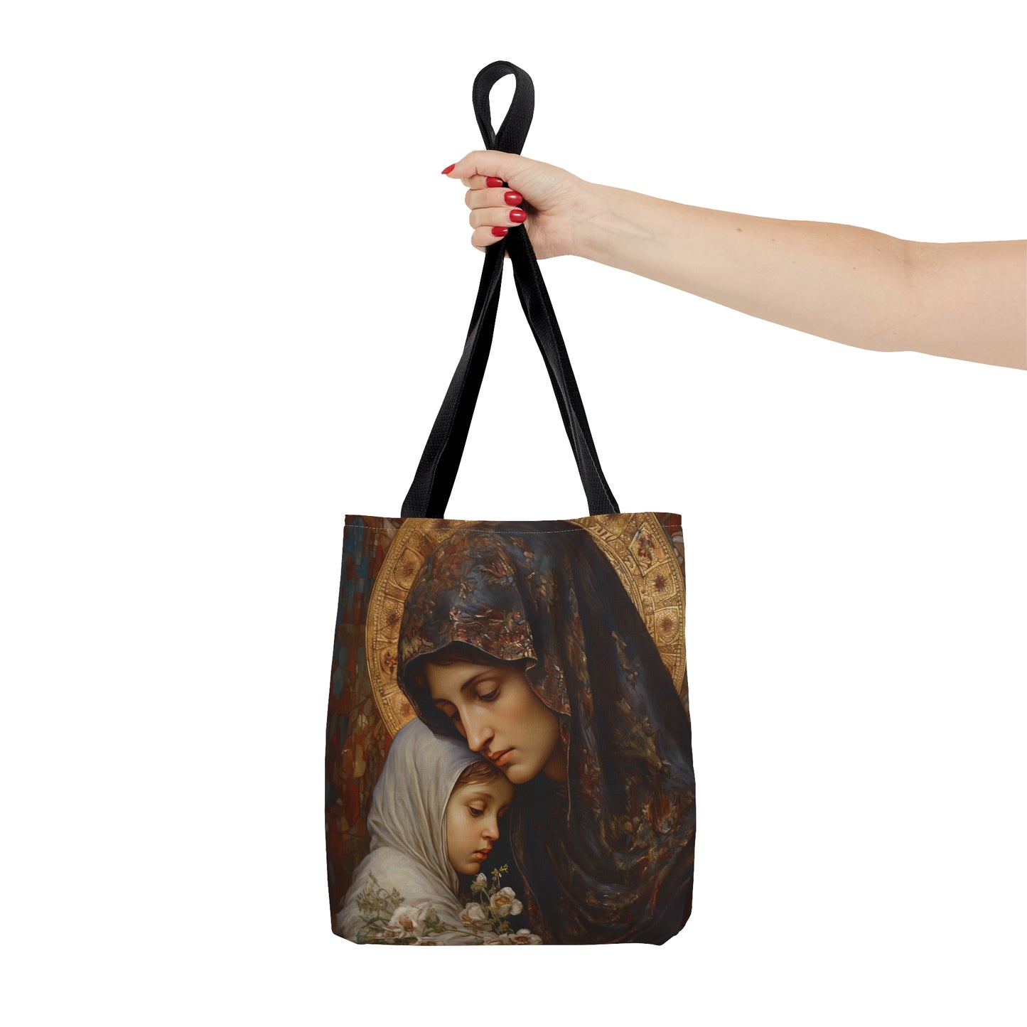 Mary, Mother of God - Protectress of Families Tote Bag - Large Medium Small Faith Art Bag - Catholic Faith Purse - Religious Carry All