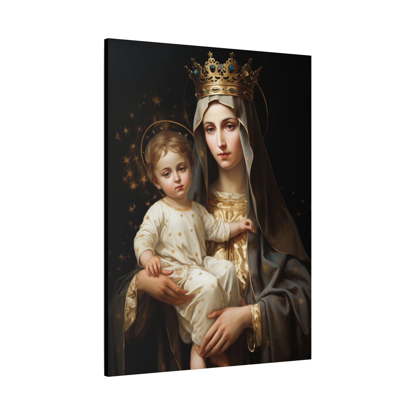 Our Lady of Mount Carmel - Museum Wrapped Canvas - Sanctified Souls Print - Mary the Blessed Virgin
