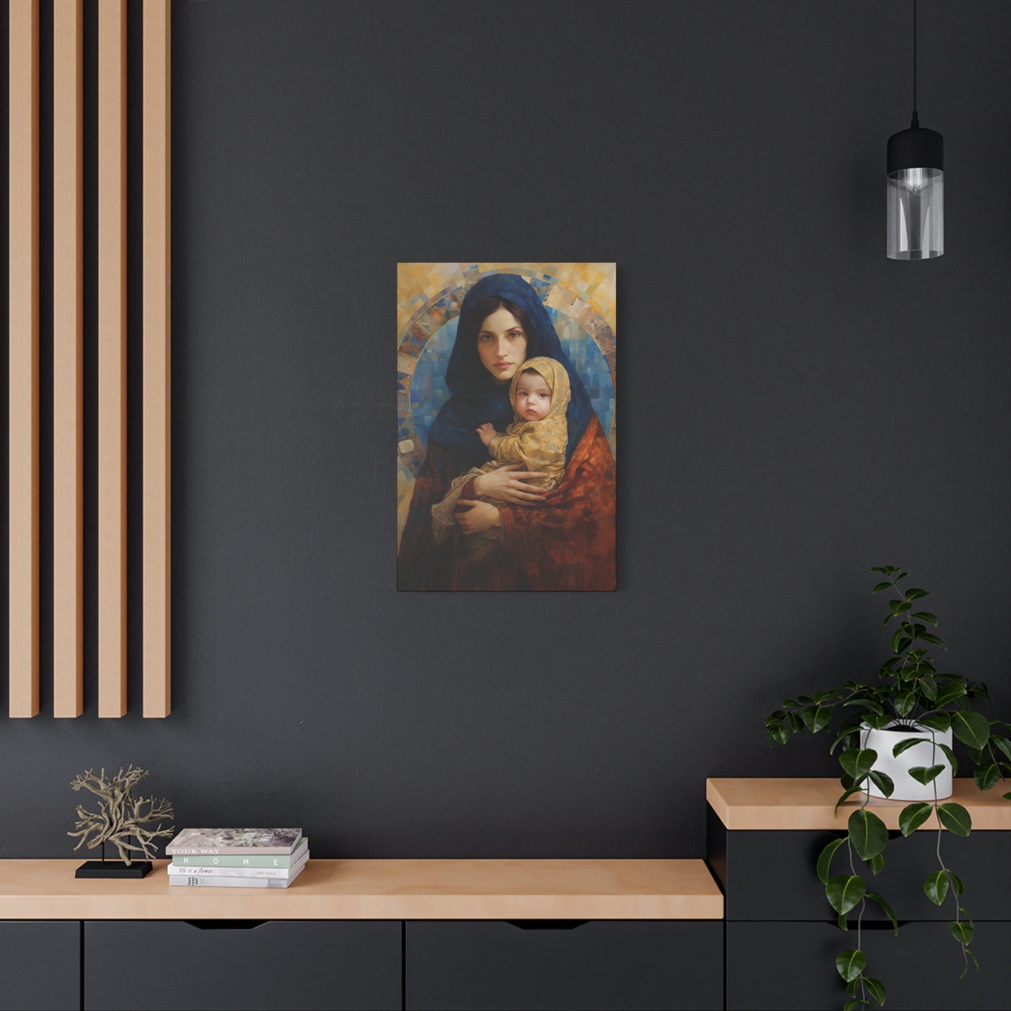 Maternal Seraph - Virgin Mary and Infant Jesus - Museum Wrapped Canvas - Religious Art for your Home - Catholic Art - Mary and Christ Child