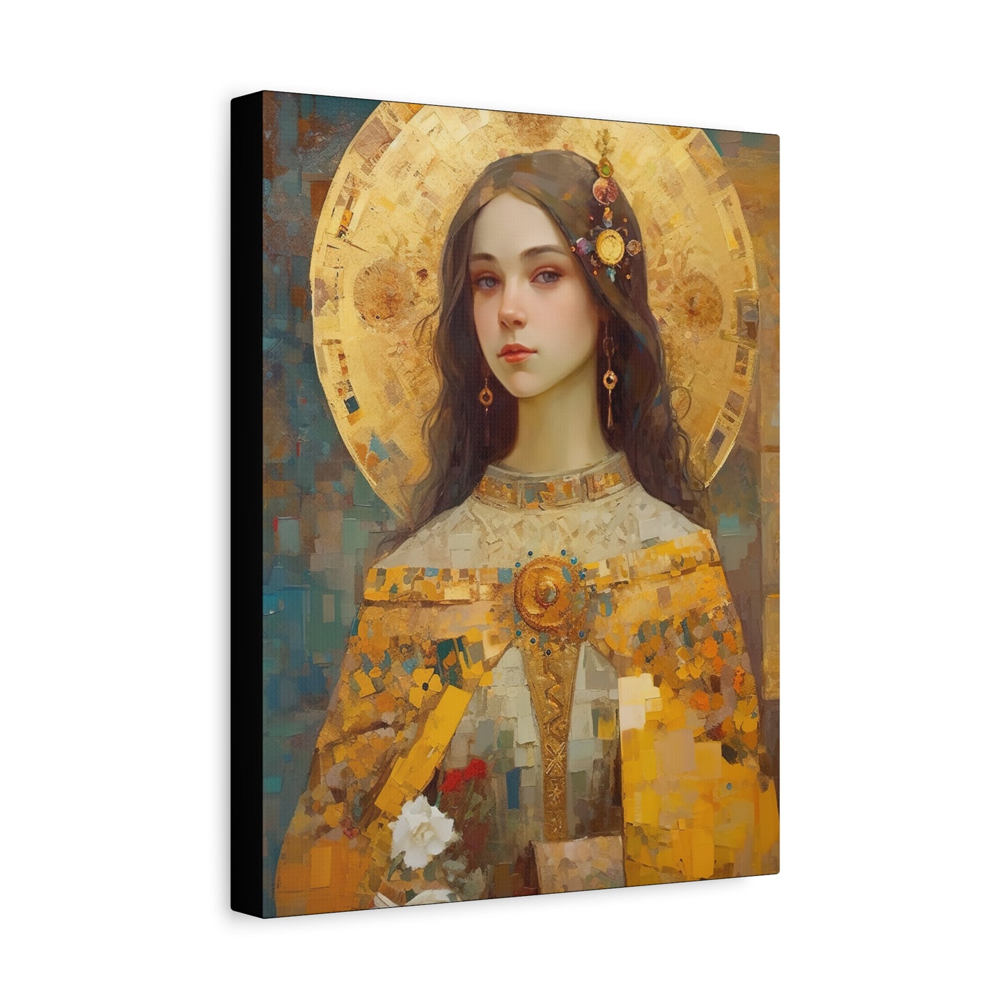 Saint Dymphna - Museum Wrapped Canvas - Sanctified Souls Print - Religious Art for your Home