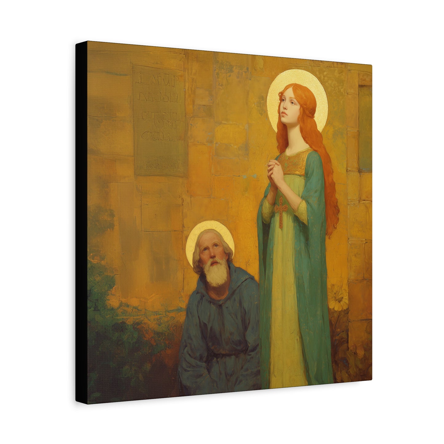 Saints Justina and Cyprian - Multiple Sizes - Catholic Home art - Museum Wrapped Canvas - Sanctified Souls Print - Catholic Martyr Art