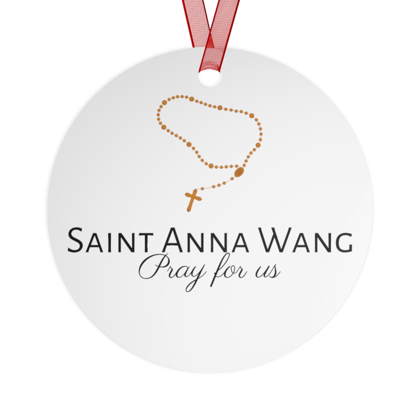 Saint Anna Wang Metal Ornament - Religious Holiday Christmas Ornament - Double sided - Catholic Keepsake - Religious Gift