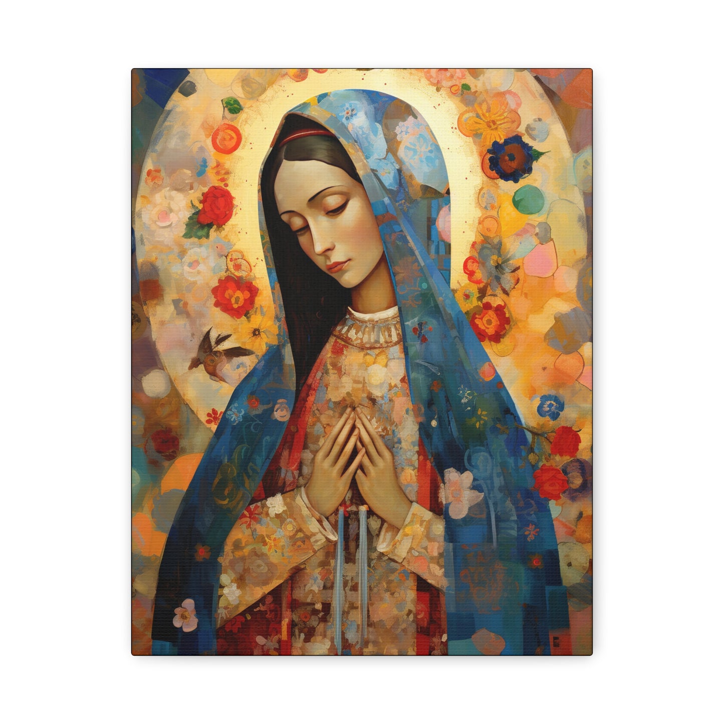 Mary's Silent Blessing - Museum Wrapped Canvas - Sanctified Souls Print - Religious Art for your Home - The Virgin Mary