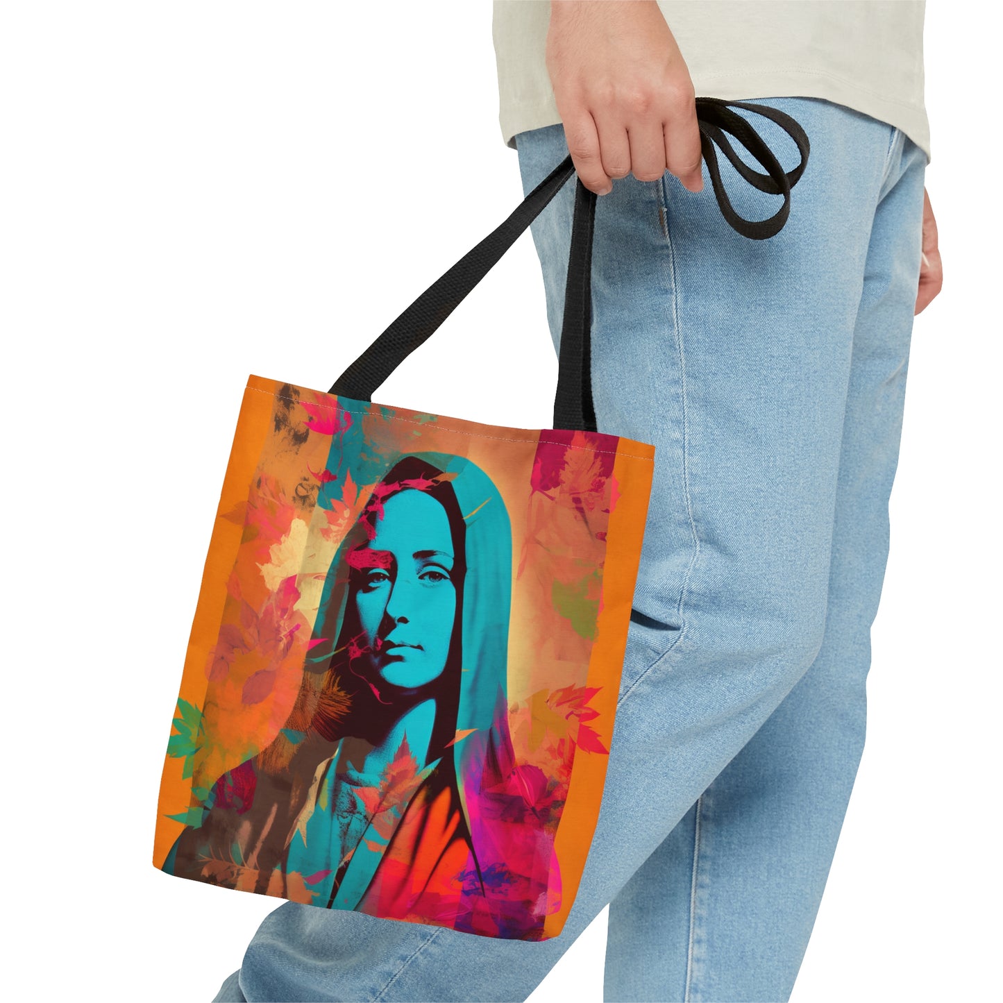 Mary Mother of God Tote Bag - Catholic faith inspired carry-all purse - day to day bag - Mary the Blessed Virgin - Double Sided