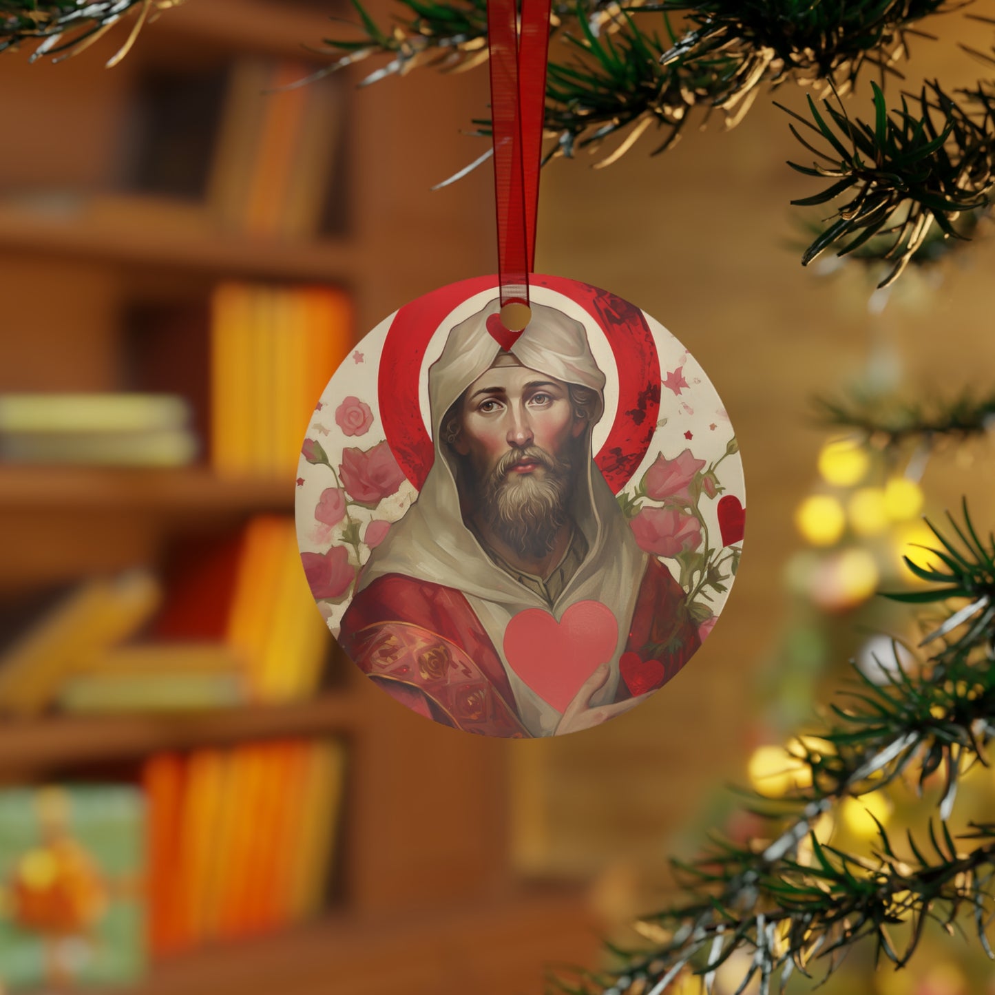 Saint Valentine - Religious Holiday Christmas Ornament and Keepsake - Double sided Keepsake Religious Ornament