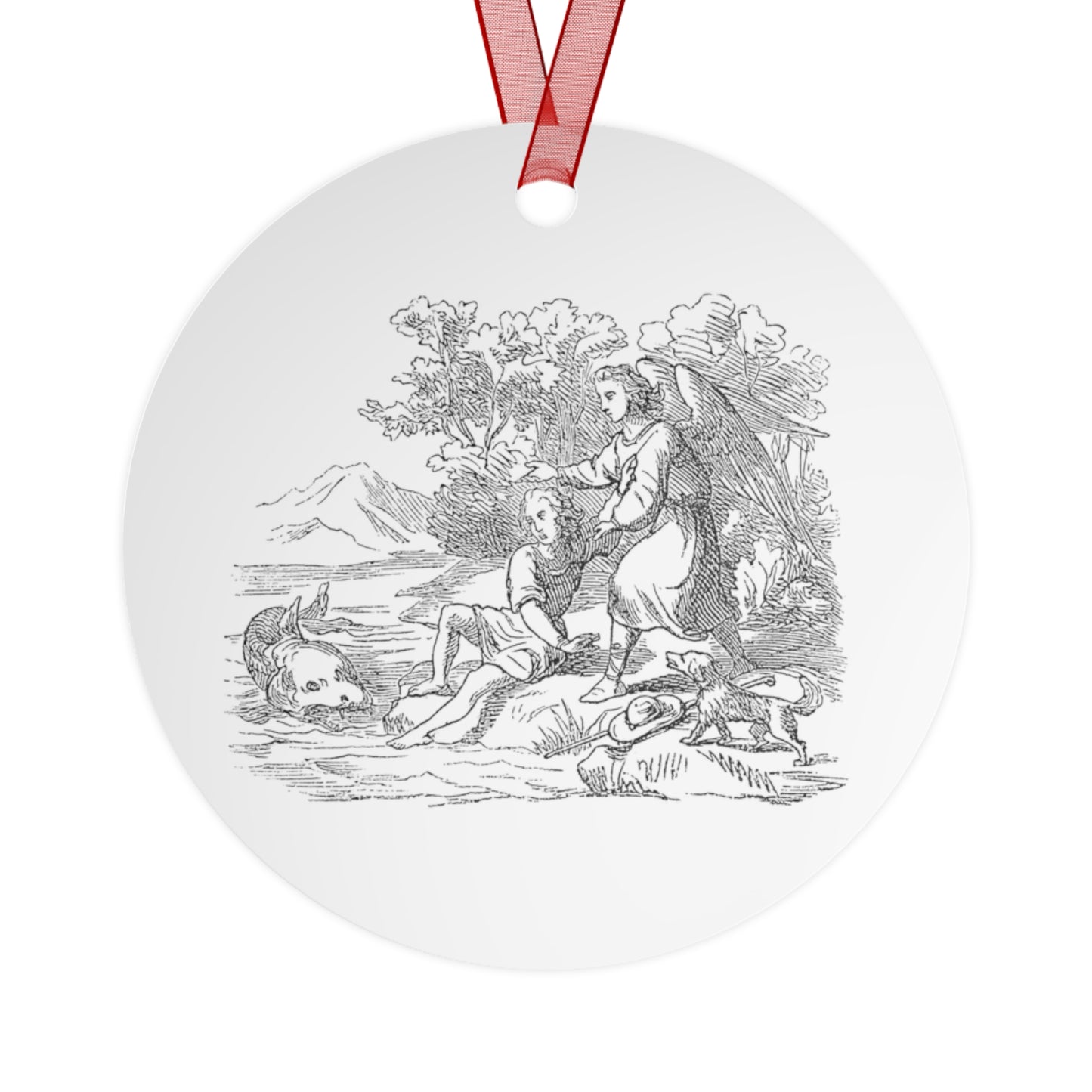 Saint Raphael the Archangel Ornament - Religious Holiday Christmas Ornament and Keepsake - Double sided Keepsake Religious Ornament