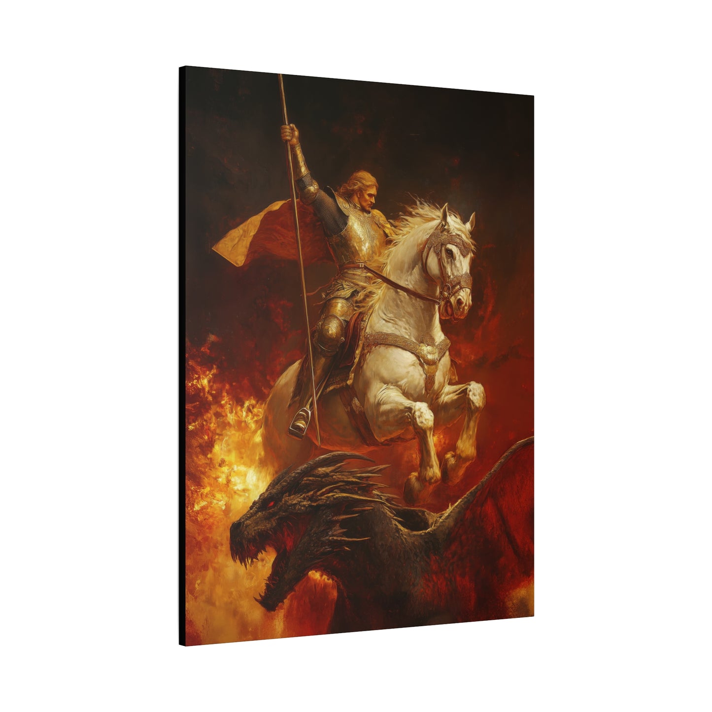 Saint George - Museum Wrapped Canvas - Sanctified Souls Print - Religious Art for your Home - Catholic Patron Saint Art
