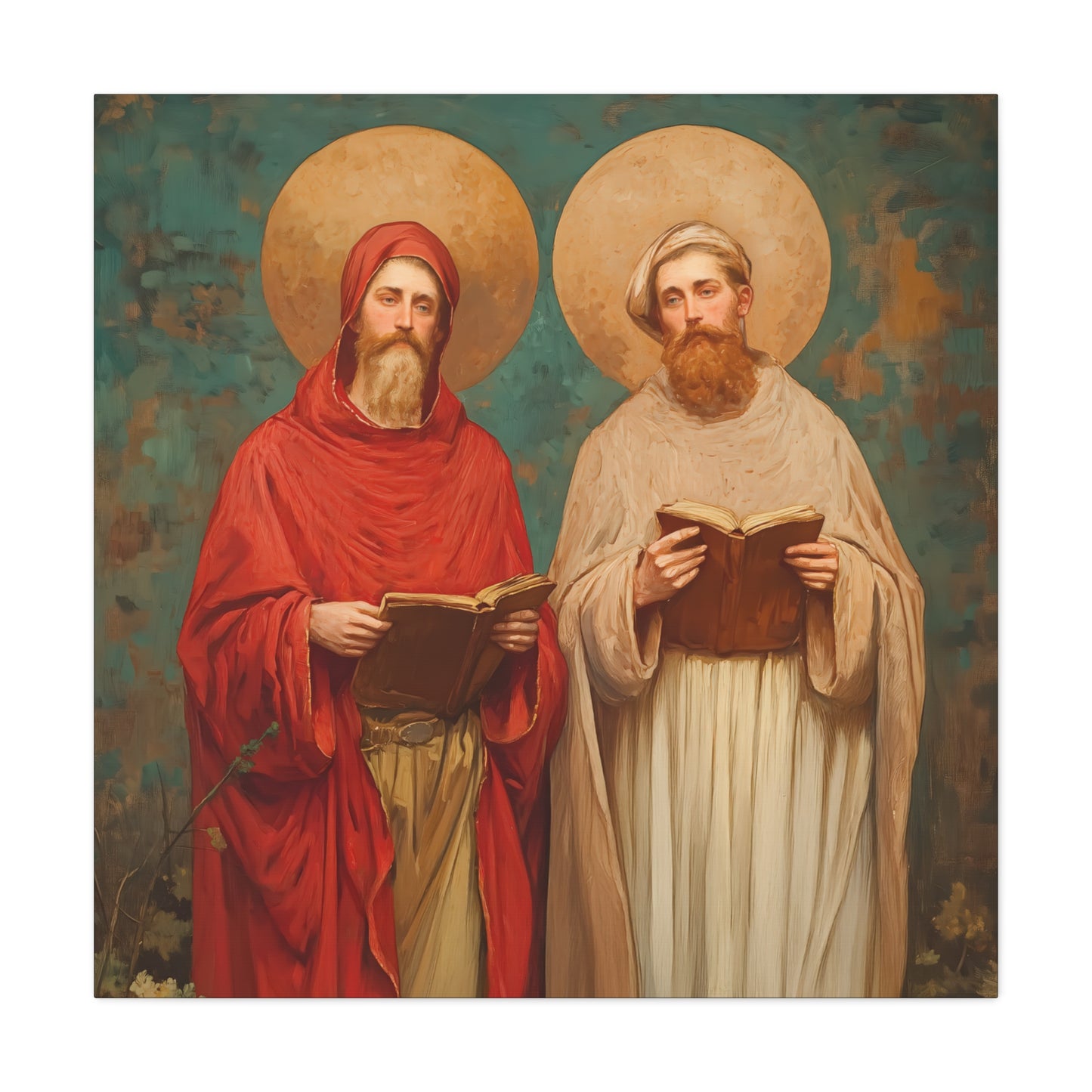 Saints Cosmas and Damian - Multiple Sizes - Catholic Home art - Museum Wrapped Canvas - Sanctified Souls Print - Catholic Martyr Art