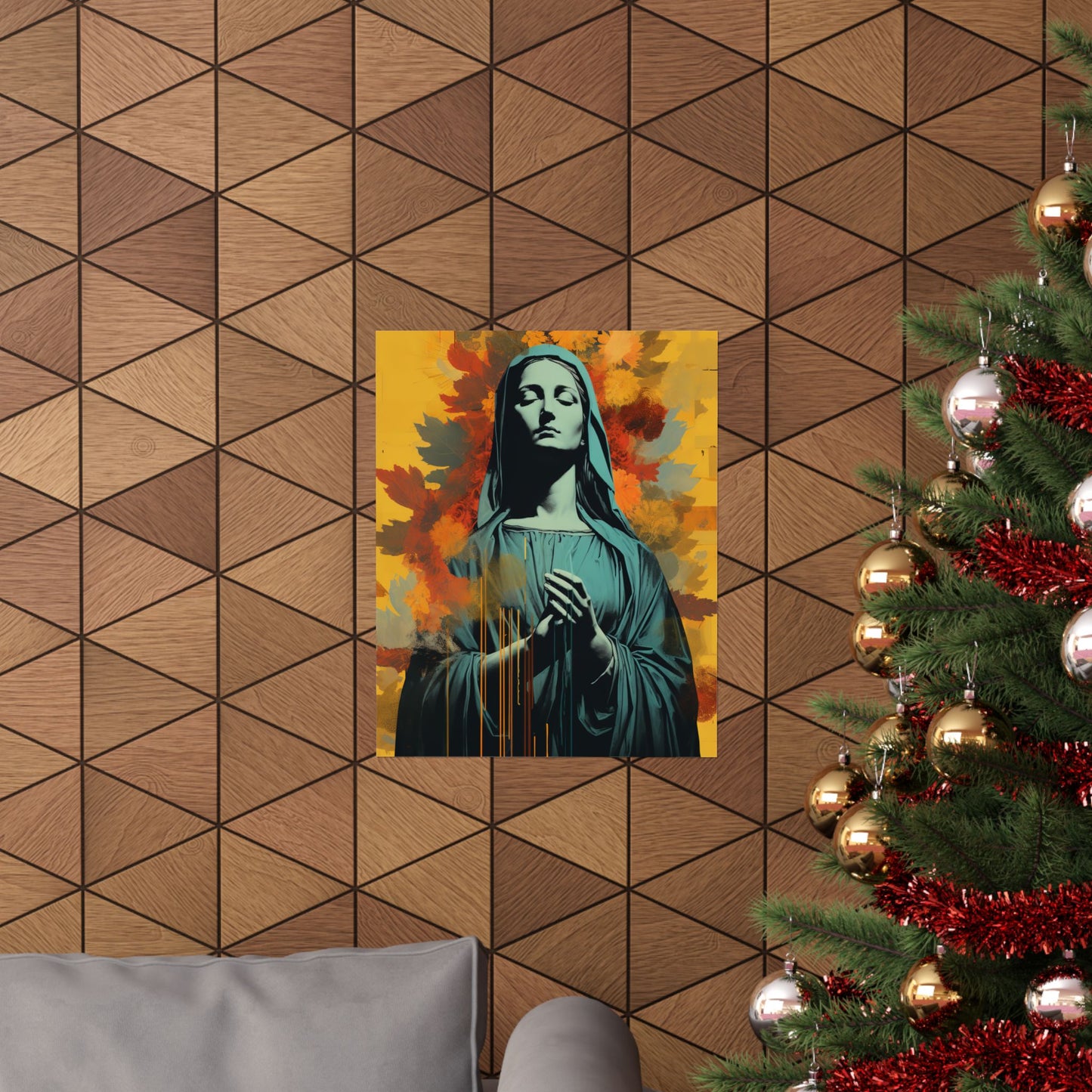 Virgin of Peace - Mother Mary Collage Art - Sanctified Souls Print - Multiple Sizes - Premium Matte Vertical Posters - Virgin Mary