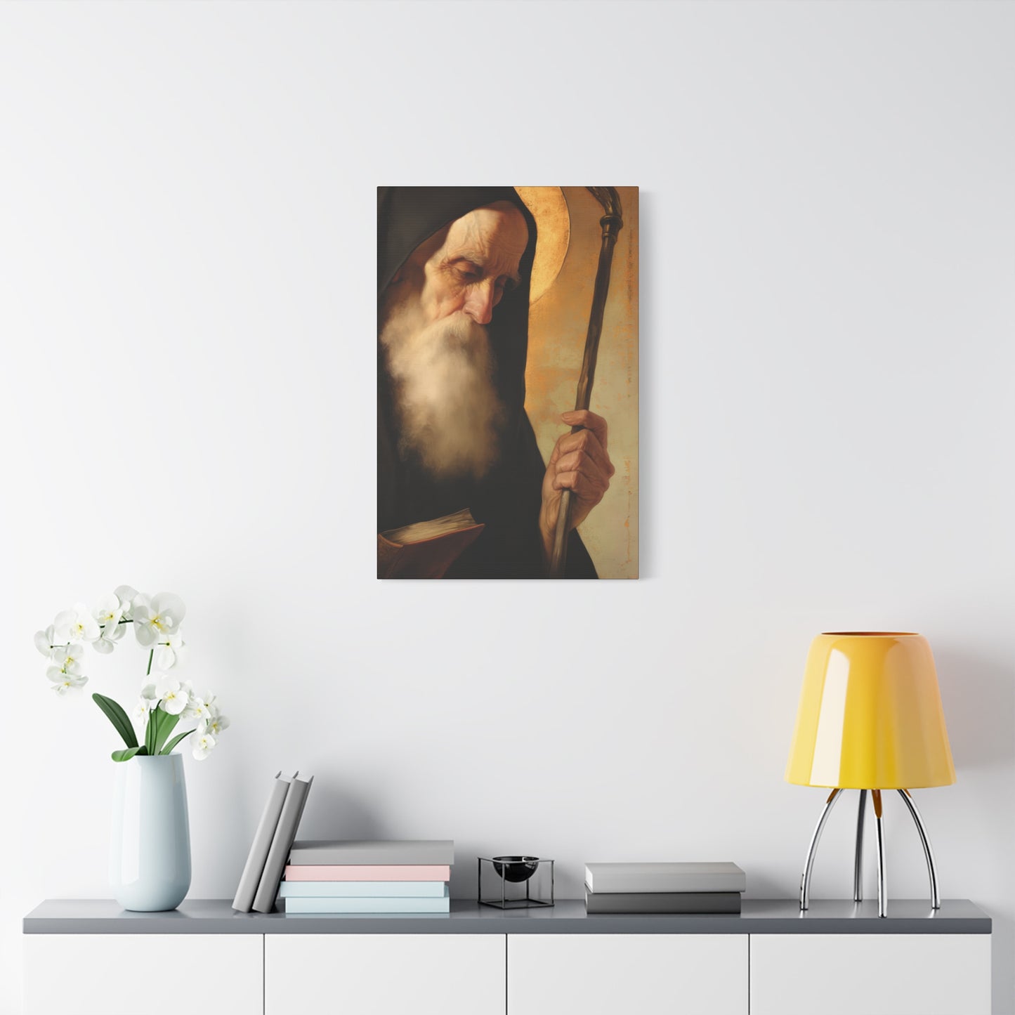 Saint Benedict - Museum Wrapped Canvas - Sanctified Souls Print - Religious Art for your Home