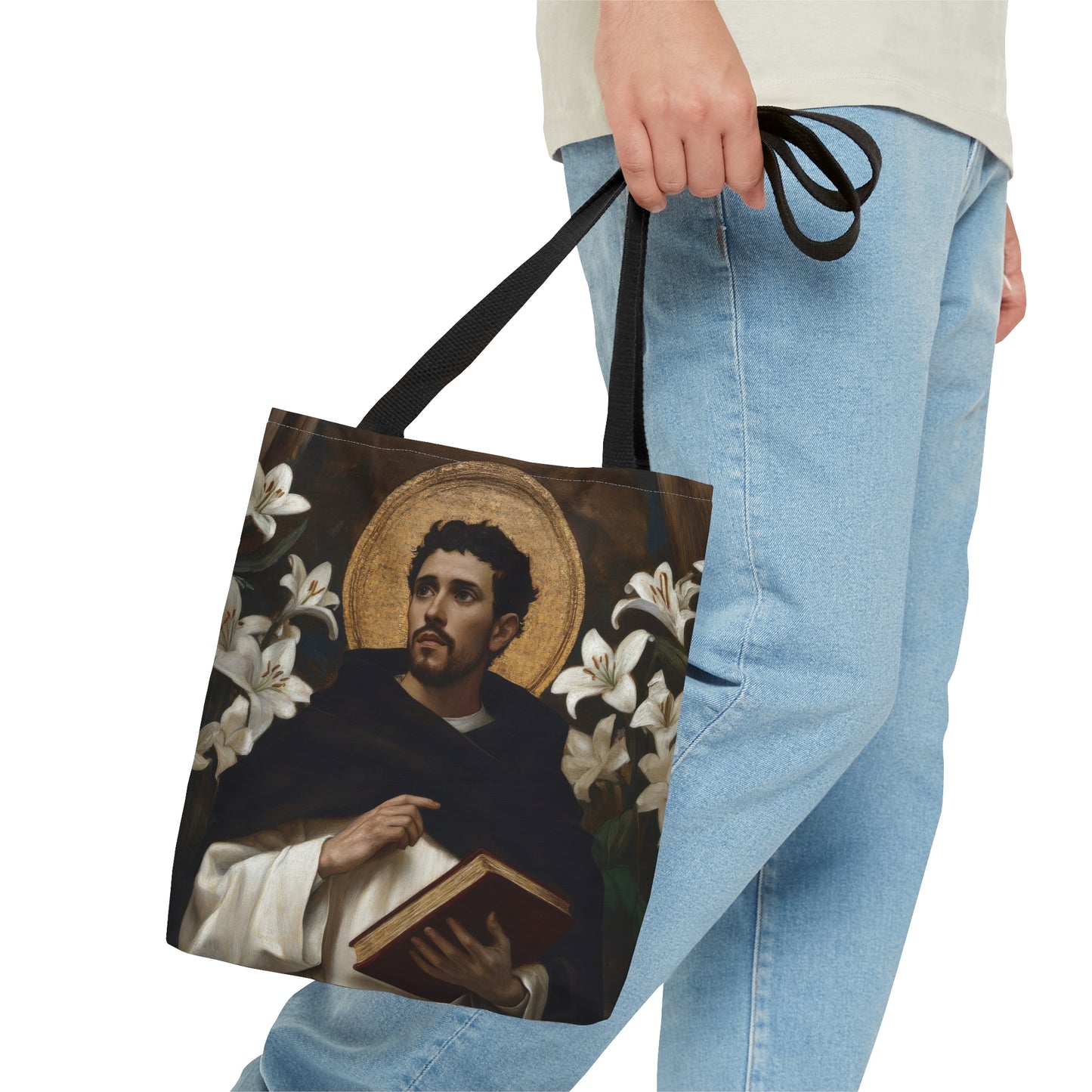Saint Dominic - Tote Bag - Large Medium Small Faith Art Bag - Bible Study Faith Purse - Double Sided