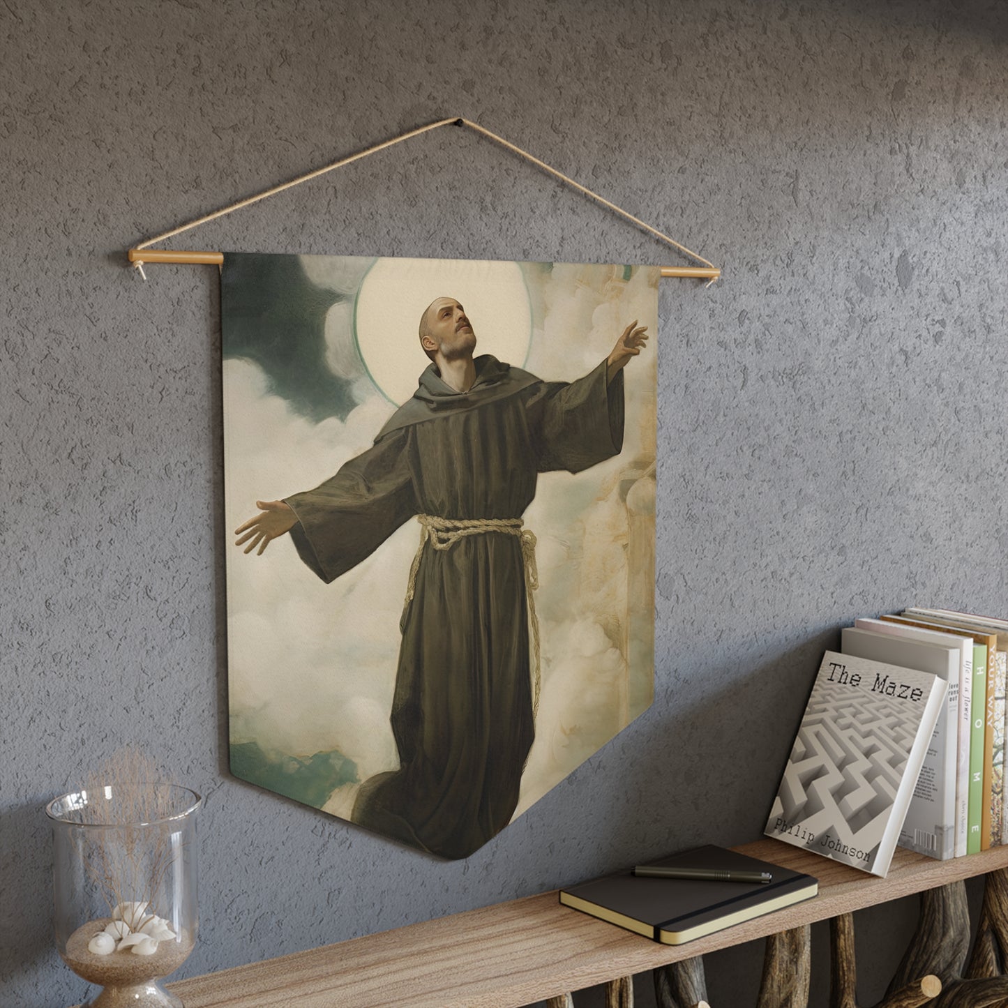 Saint Joseph of Cupertino Wall Banner / Wall Hanging - Our Lady of Guadalupe - Catholic Home Art - Saint Art for your home - 18" x 21"