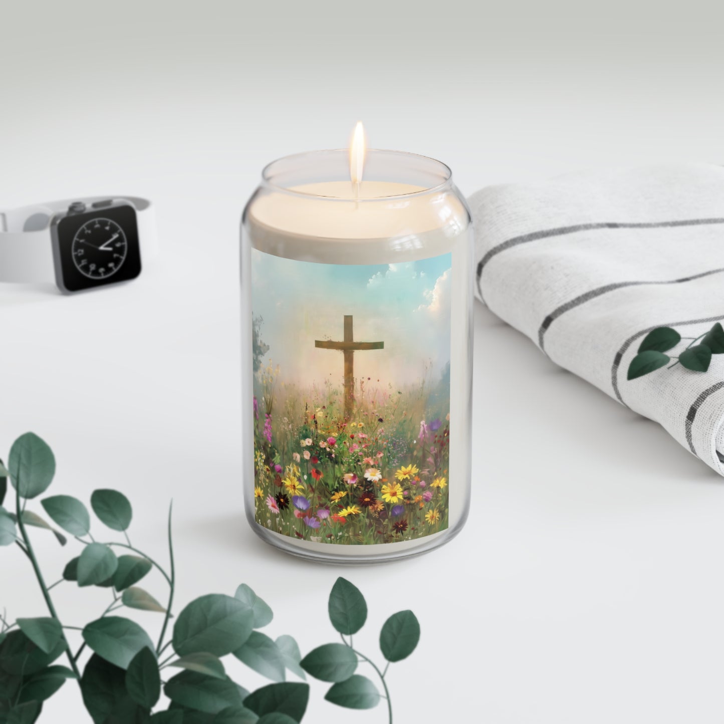The Cross That Called the Earth to Life - Scented Prayer Candle, 13.75oz - Tall Size - Religious Prayer Candle - Catholic Saint