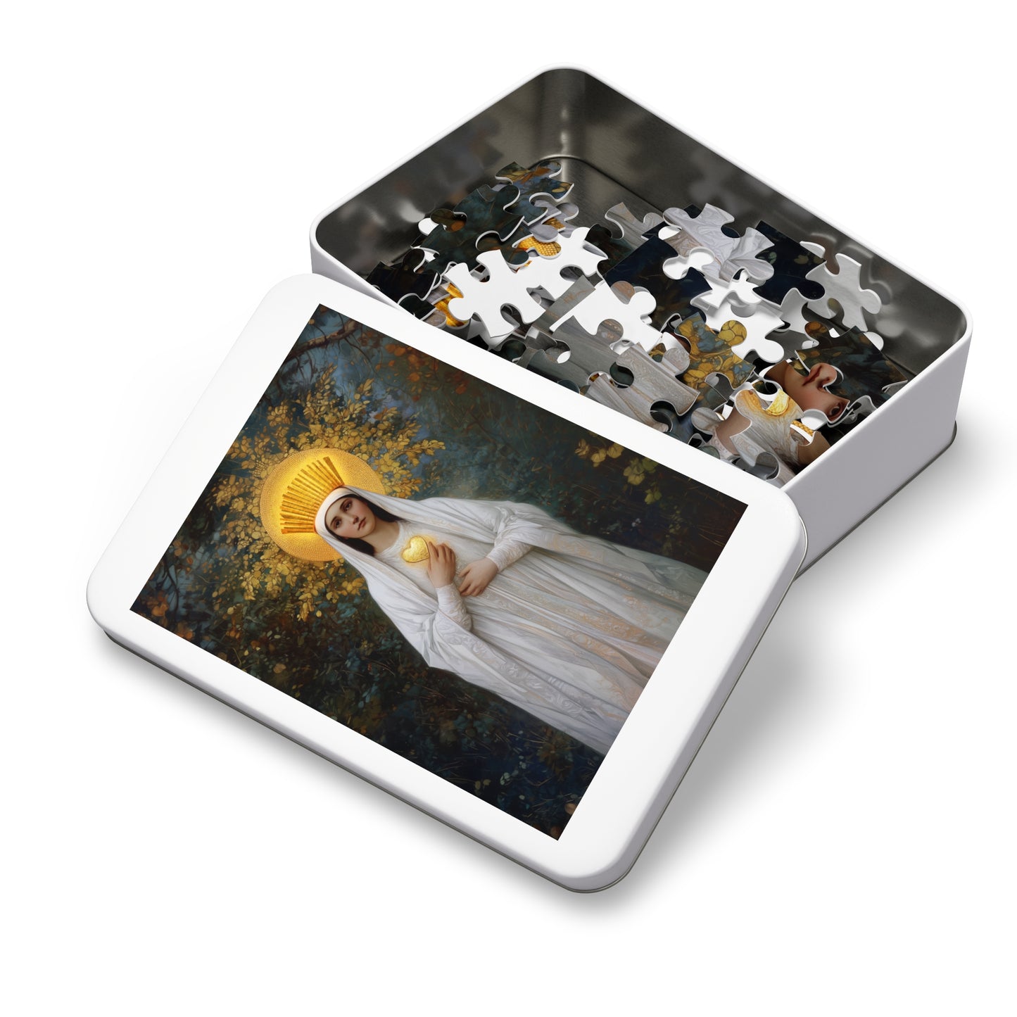 Our Lady of Beauraing - Our Lady of the Golden Heart - Marian Art - Puzzle - Keepsake Tin - Jigsaw Puzzle (30, 110, 252, 500,1000-Piece)