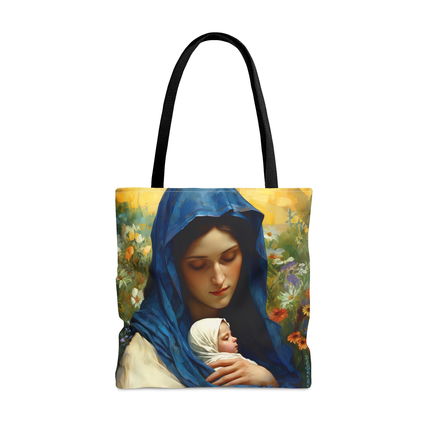 Graceful Maternity : The Virgin Mary and the Infant Savior Tote Bag - Catholic faith inspired carry-all purse - day to day bag Double Sided