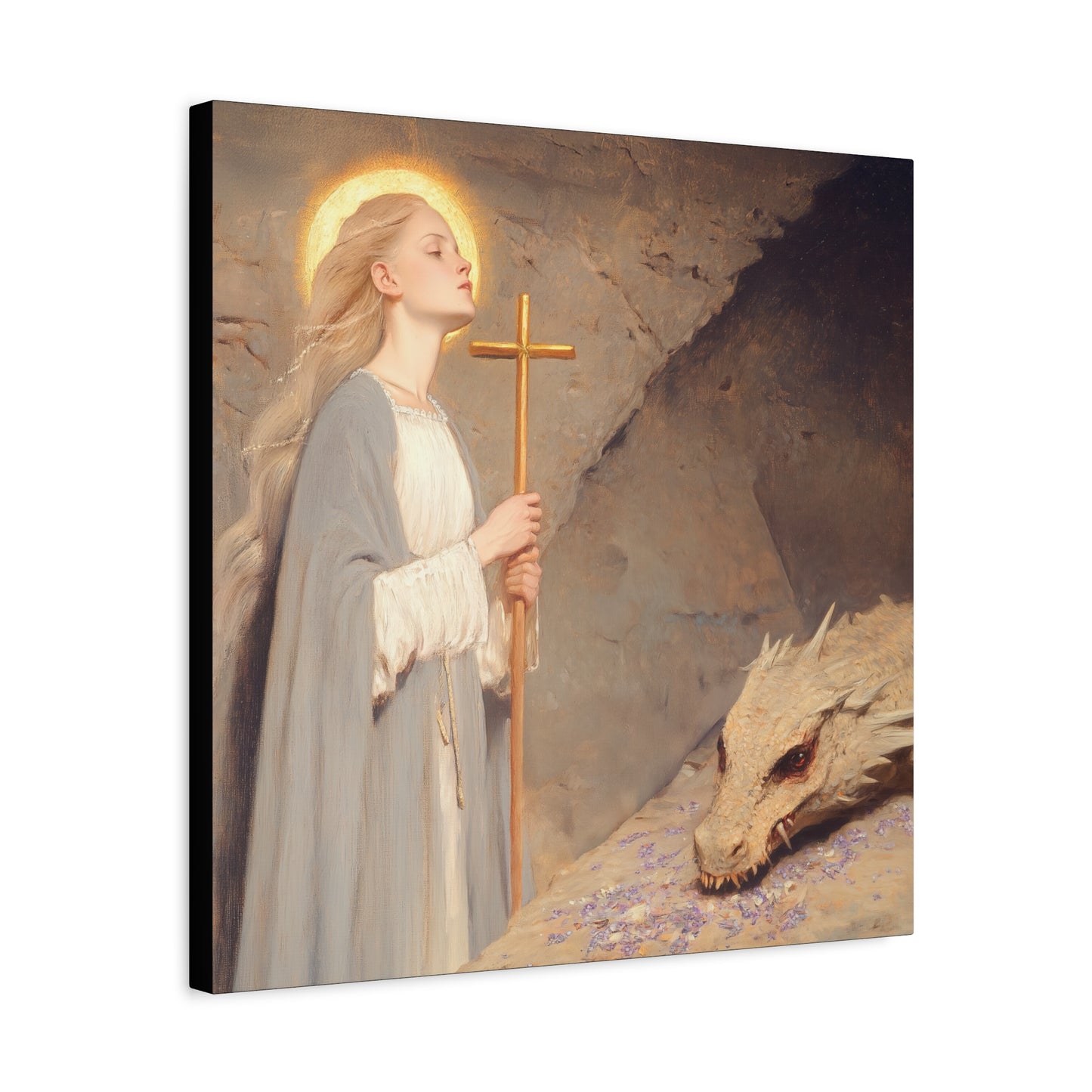 Saint Margaret of Antioch - Museum Wrapped Canvas - Sanctified Souls Print - Religious Art for your Home - Catholic Patron Saint Art