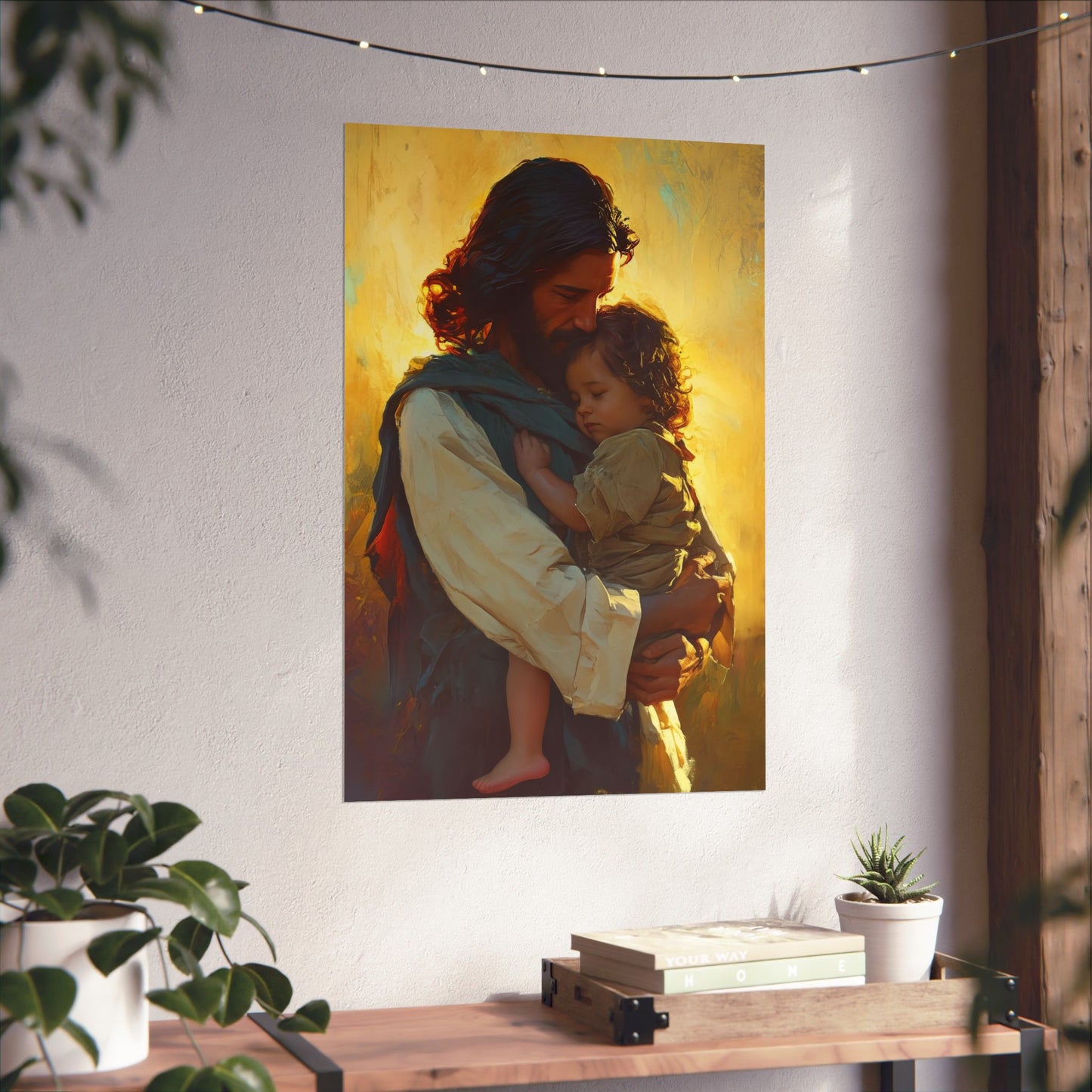 Divine Protector of the Innocent - Christ and Child Poster Print - Sanctified Souls Print - Catholic Art - Christian painting