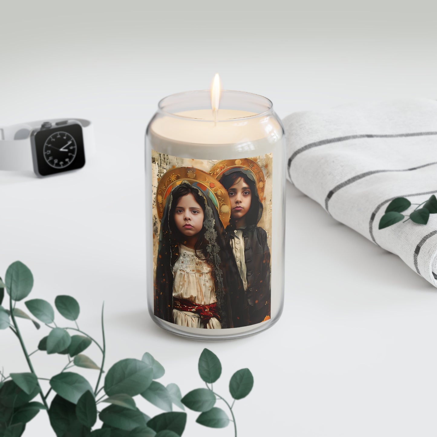 Saints Francisco and Jacinta Marto Candle - Scented Prayer Candle, 13.75oz - Tall Size - Religious Candle - Catholic Art - Religious Gift