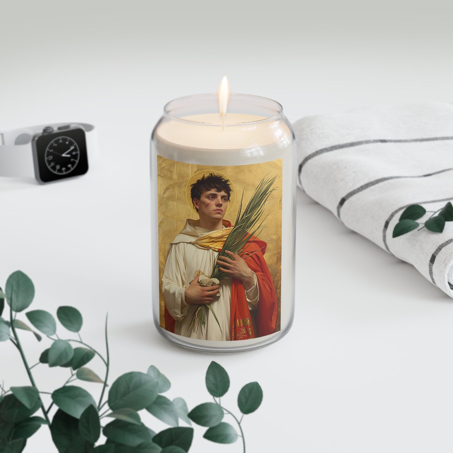 Saint Stephen - Scented Prayer Candle, 13.75oz - Tall Size - Religious Prayer Candle - Catholic Art